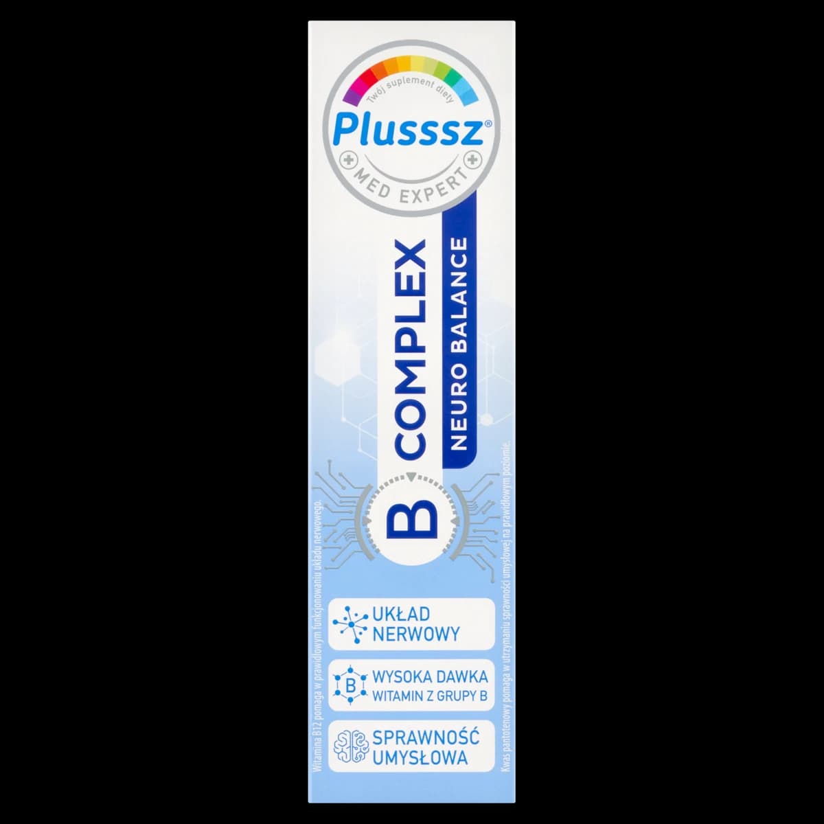 Plusssz B Complex Neuro Balance tabletki musujące smak pomarańcza i brzoskwinia 20 tabl.