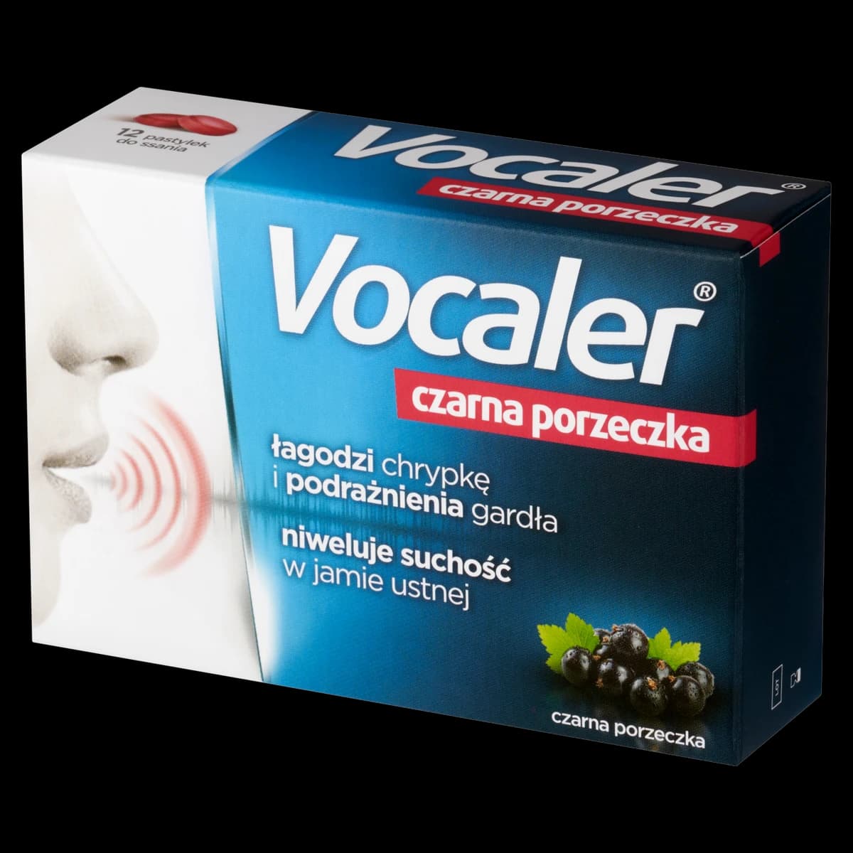 Vocaler o smaku czarnej porzeczki 12 pastylek