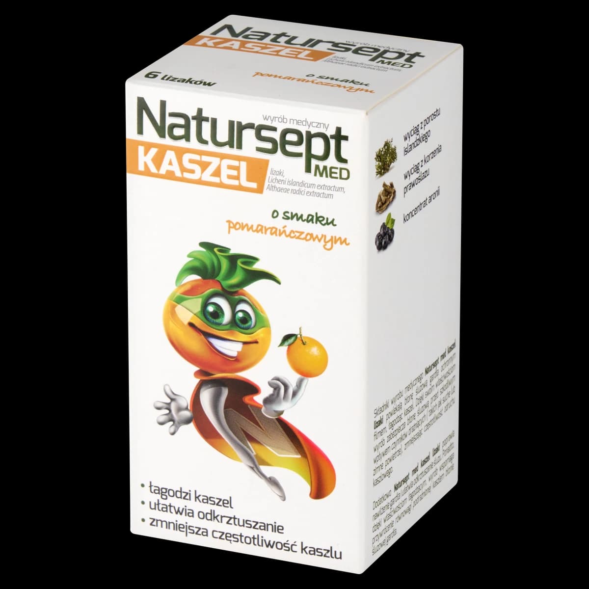 Natursept Med Kaszel lizaki o smaku pomarańczowym 48 g (6 x 8 g)