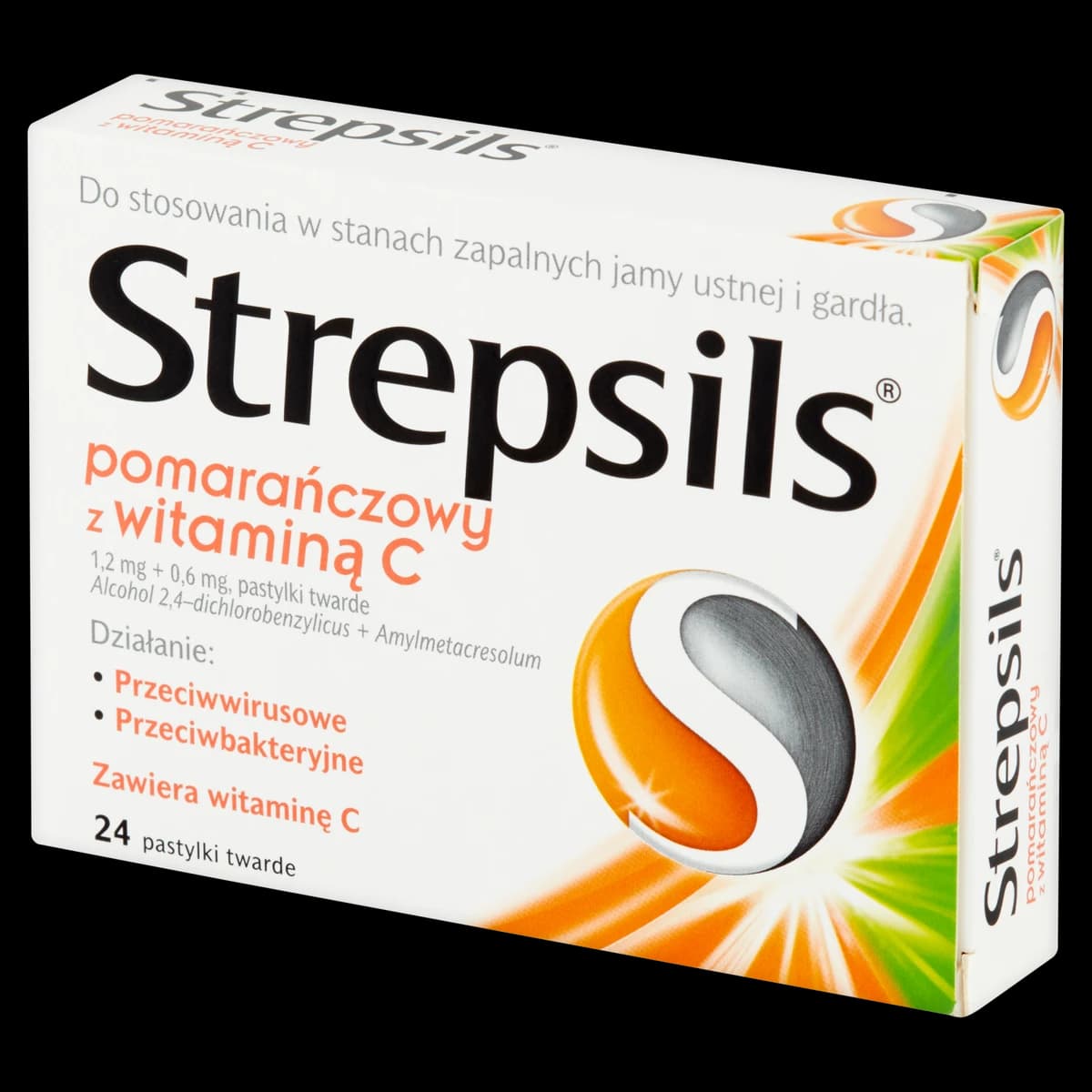 Strepsils pomarańczowy z witaminą C 24 pastylki