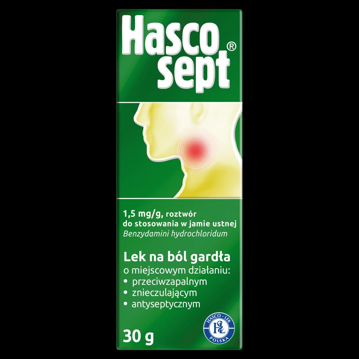 Hascosept 1,5 mg/g roztwór do stosowania w jamie ustnej 30 g