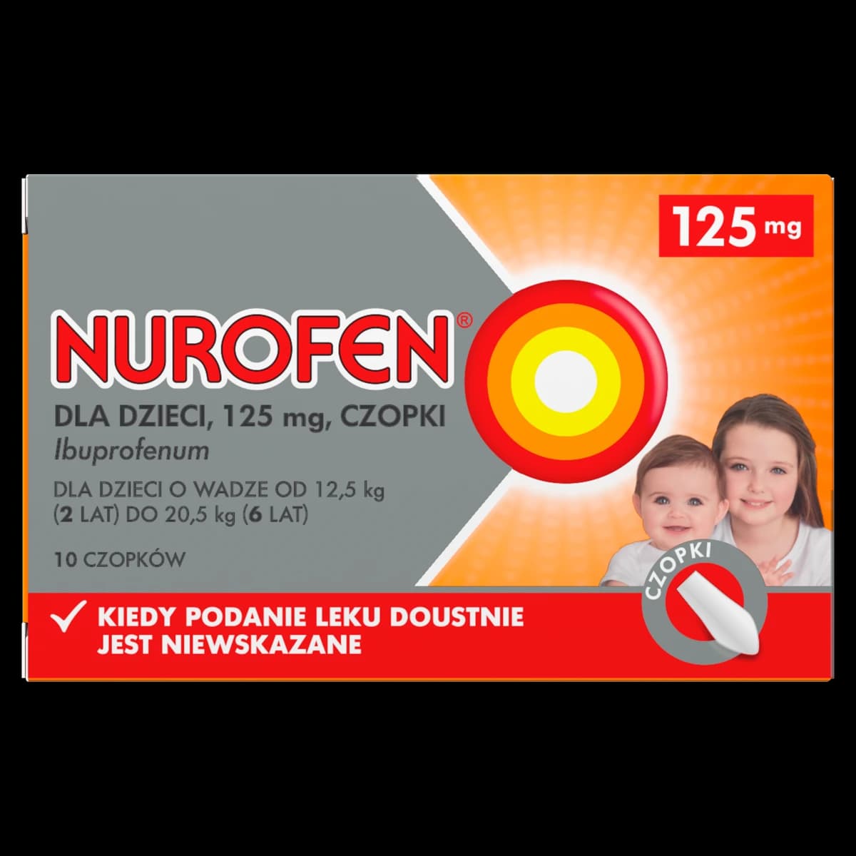 Nurofen Czopki dla dzieci 125 mg 10 czopków