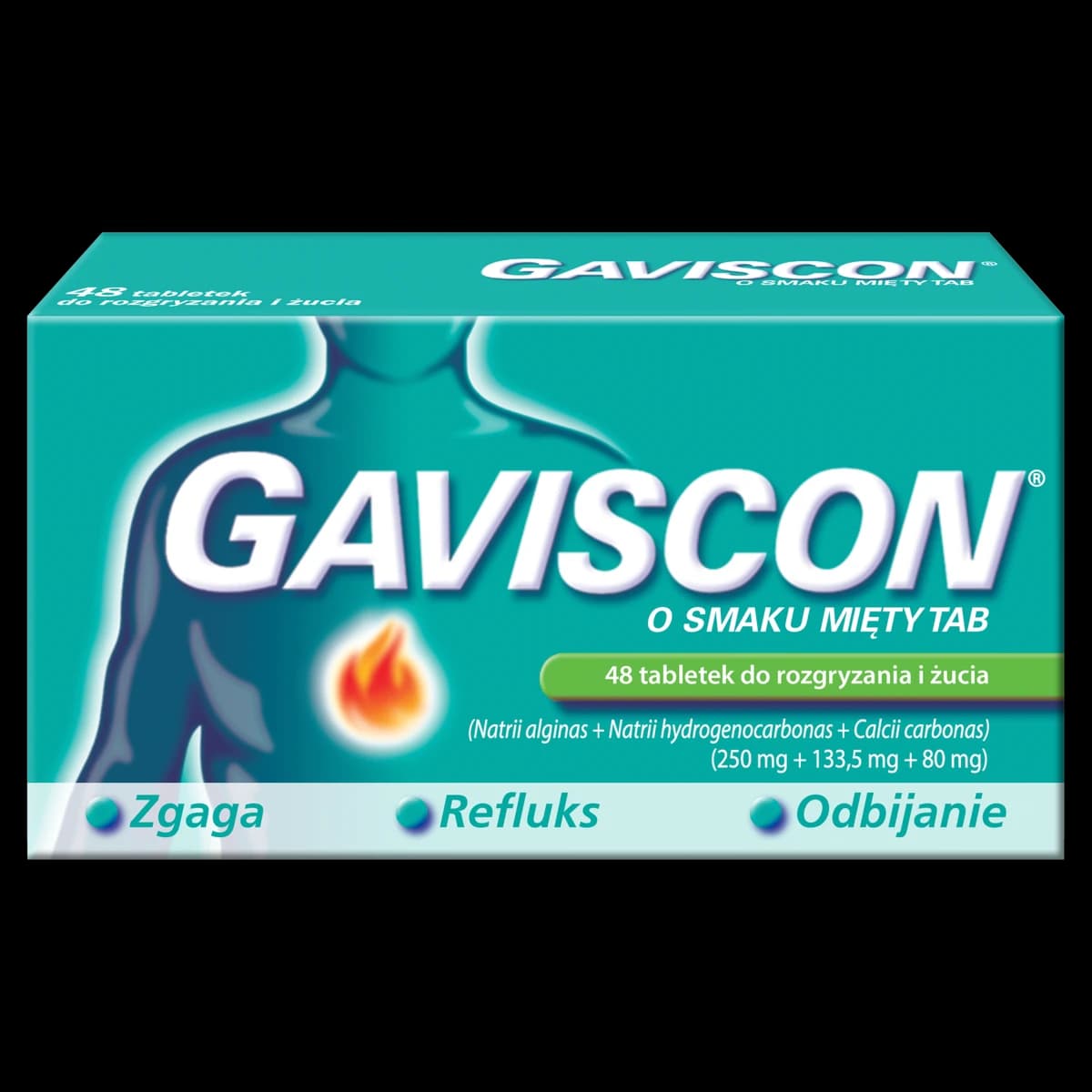 Gaviscon o smaku mięty 20 tabletek do rozgryzania