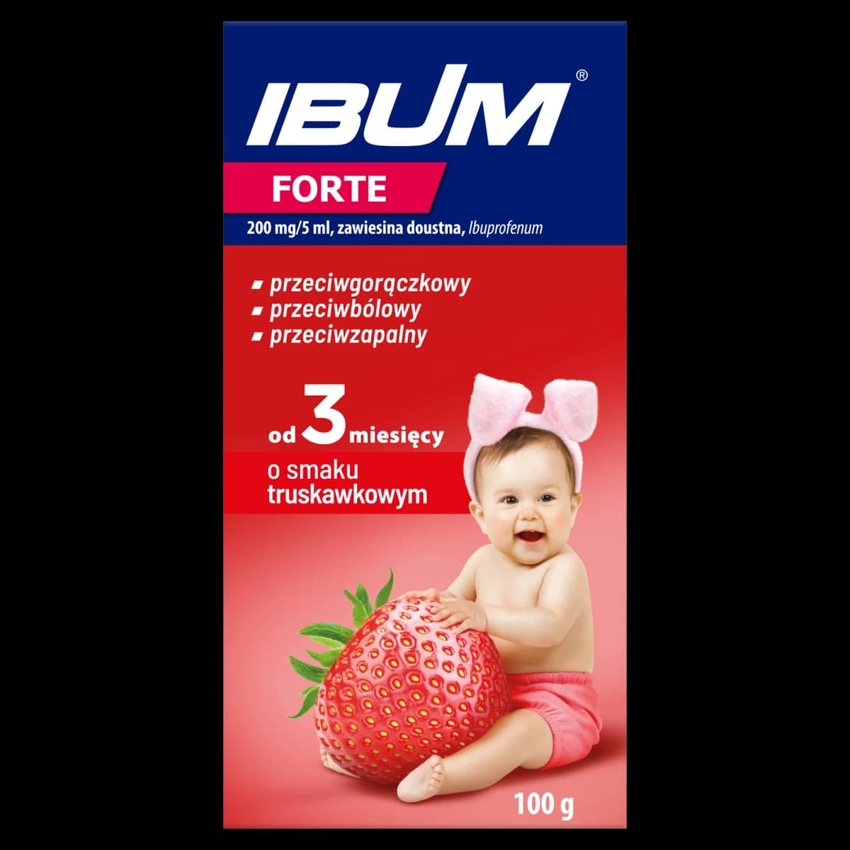 Ibum Forte o smaku truskawkowym zawiesina doustna 100 ml