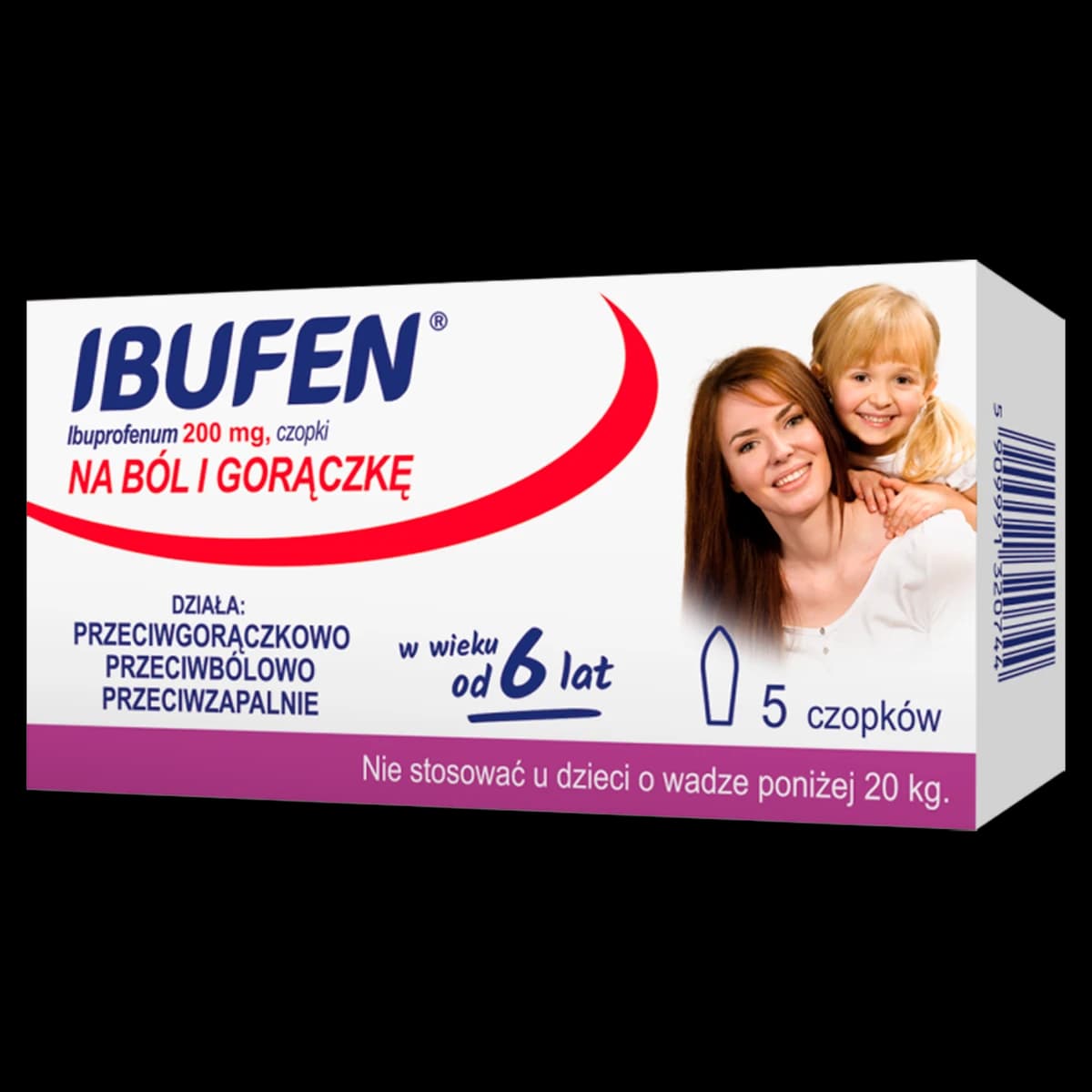 Ibufen 200 mg 5 czopków doodbytniczych