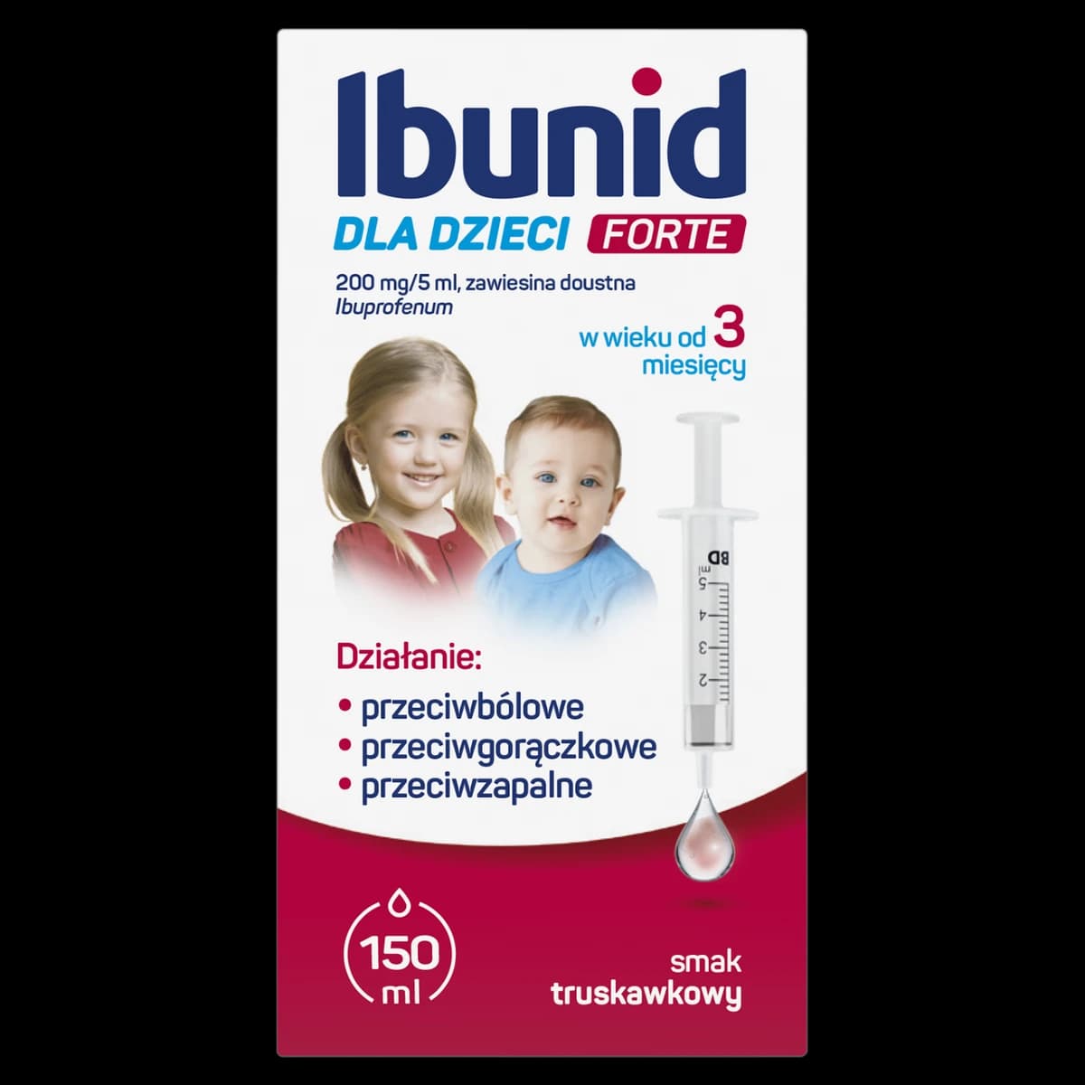 Ibunid dla dzieci Forte 200 mg/5 ml smak truskawkowy 150 ml