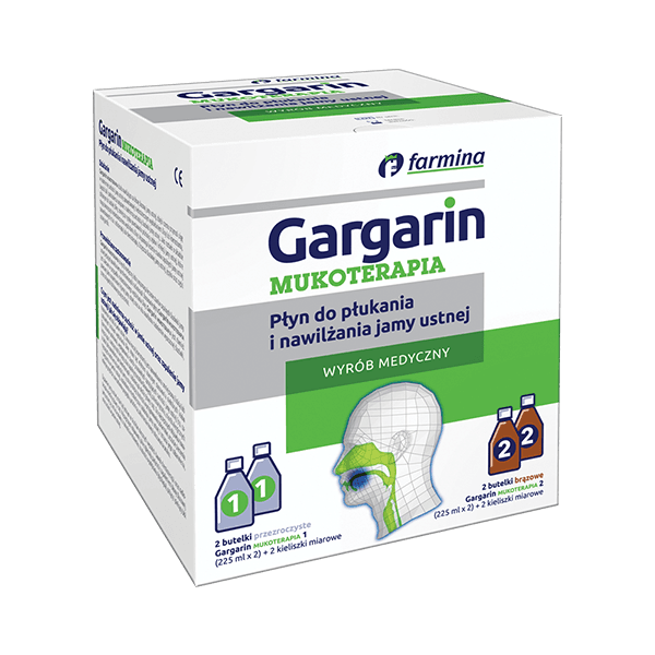 Gargarin Mukoterapia płyn do płukania i nawilżania jamy ustnej 900 ml