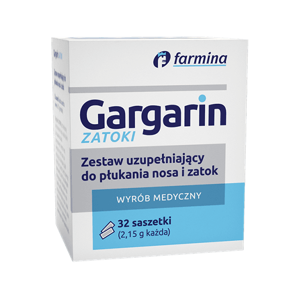 Gargarin Zatoki zestaw uzupełniający do płukania nosa i zatok 16 saszetek