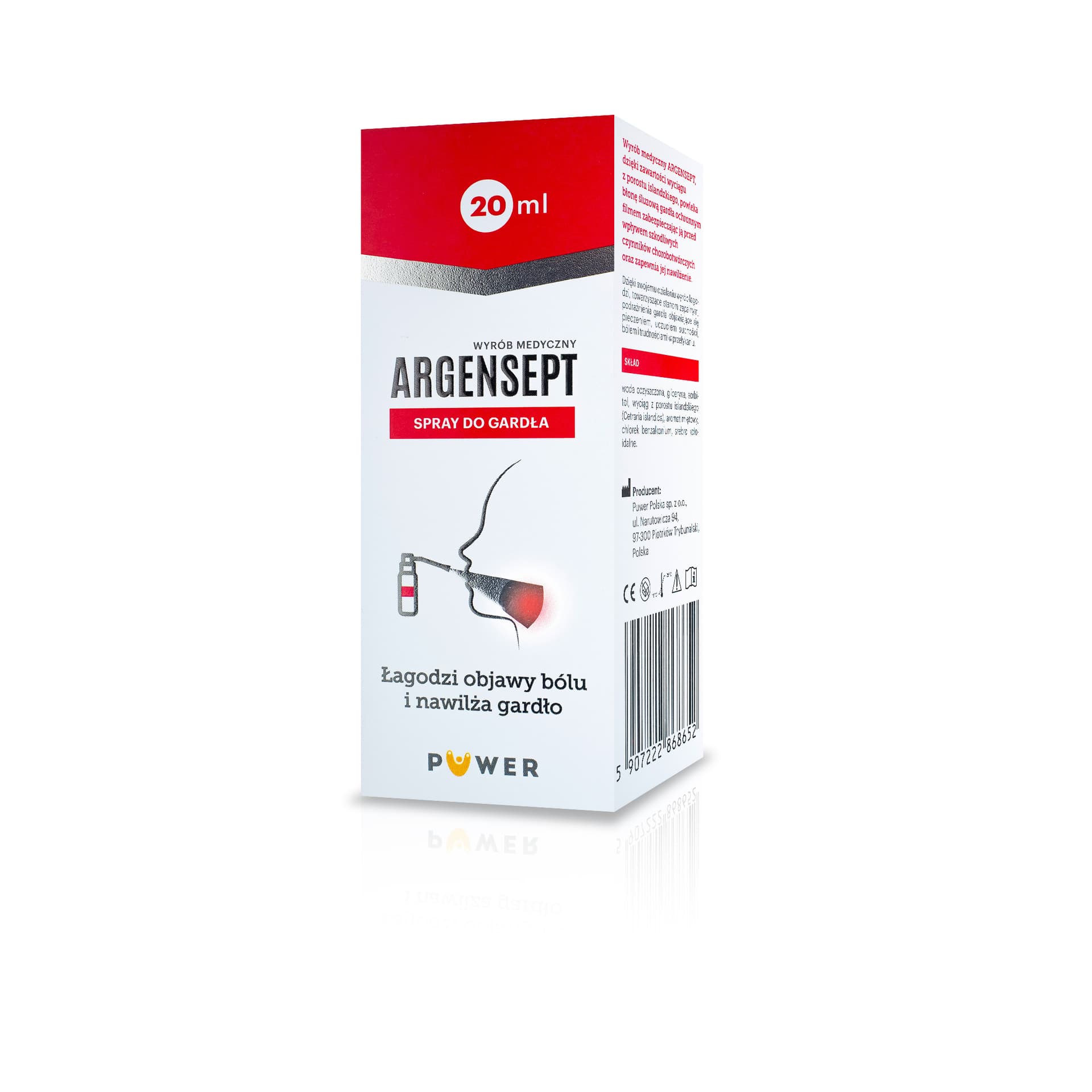 Argensept spray do gardła ze srebrem 20 ml