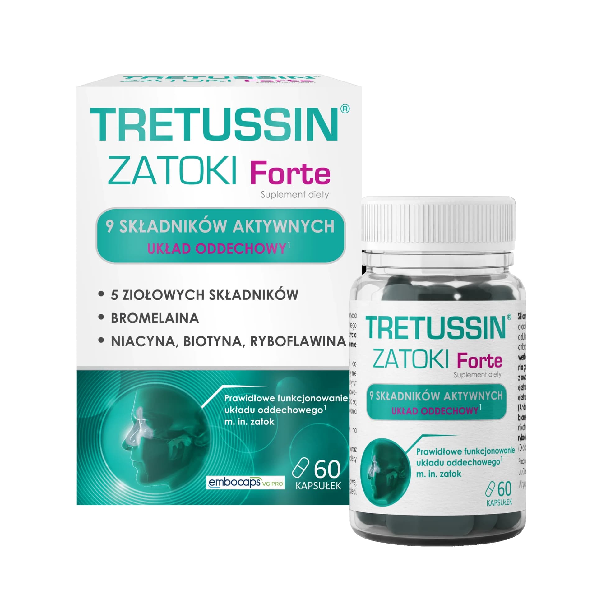 Tretussin Zatoki Forte 60 kapsułek