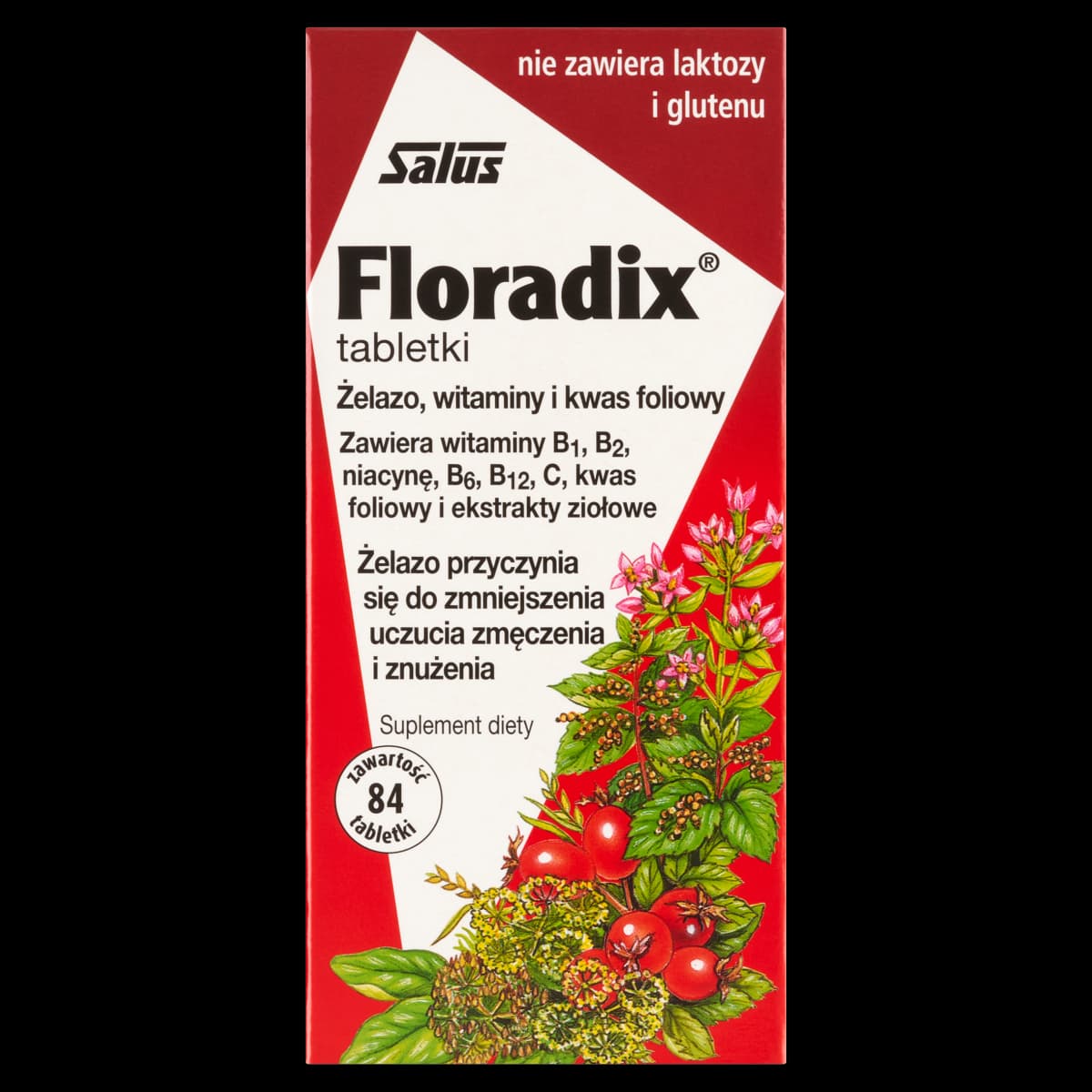 Floradix żelazo, witaminy i kwas foliowy 84 tabletki