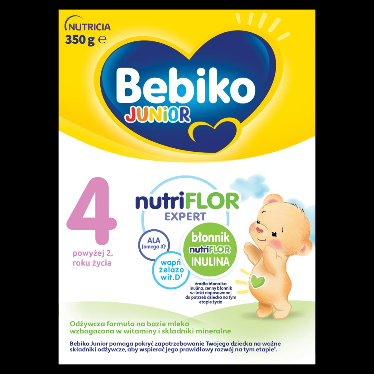Bebiko Junior 4 Odżywcza formuła na bazie mleka dla małych dzieci powyżej 2. roku życia 350 g