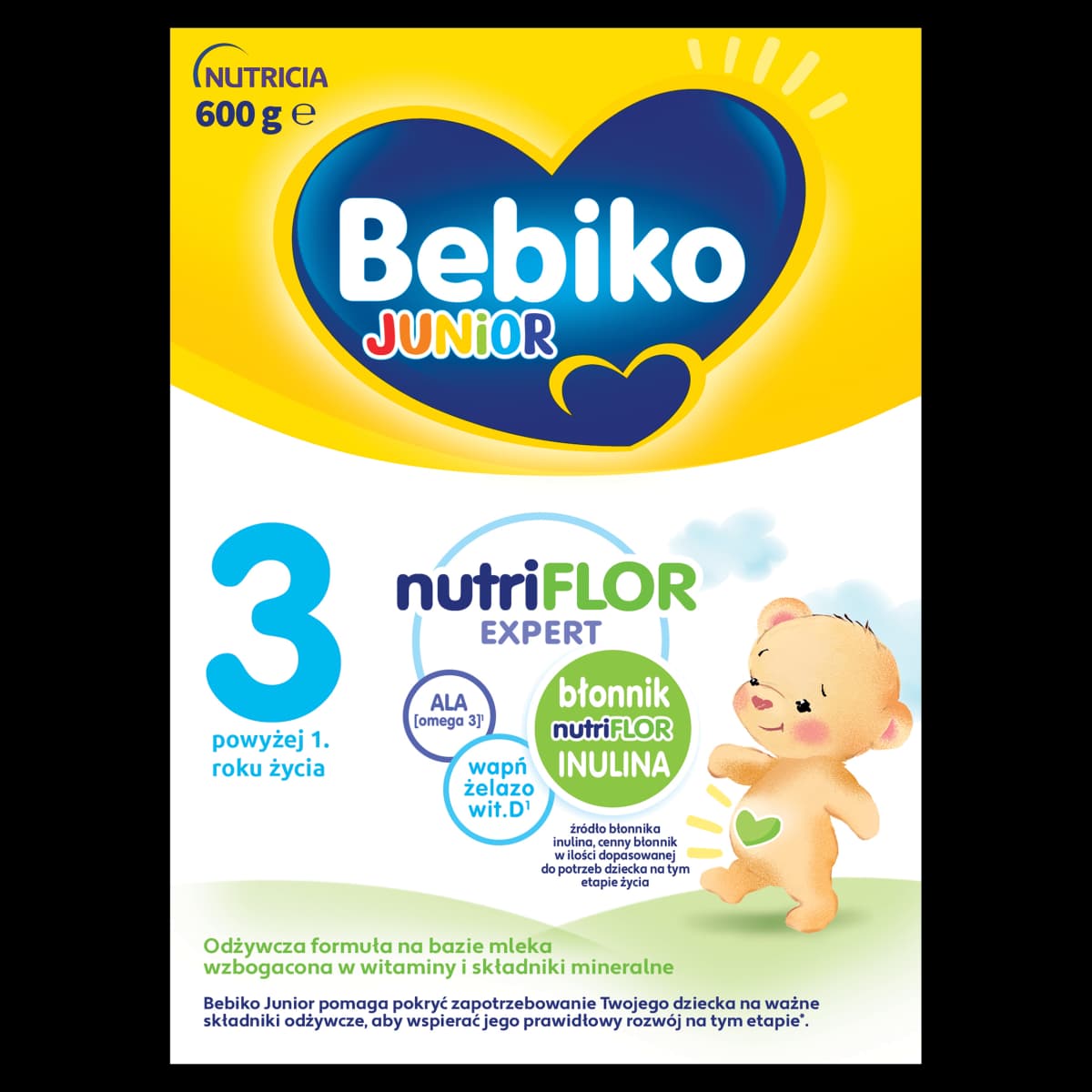 Bebiko Junior 3 Odżywcza formuła na bazie mleka dla małych dzieci powyżej 1. roku życia 600 g