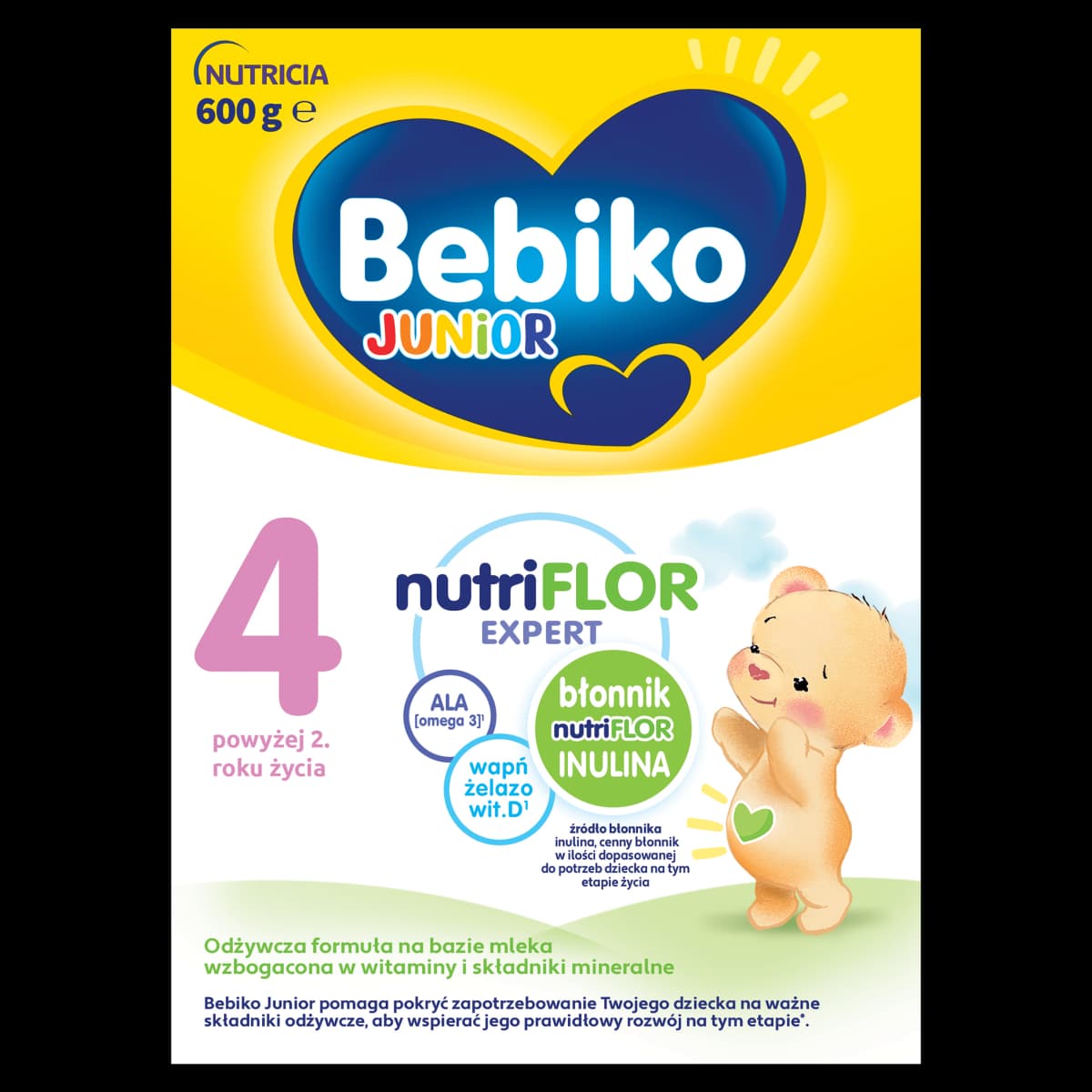 Bebiko Junior 4 Odżywcza formuła na bazie mleka dla małych dzieci powyżej 2. roku życia 600 g