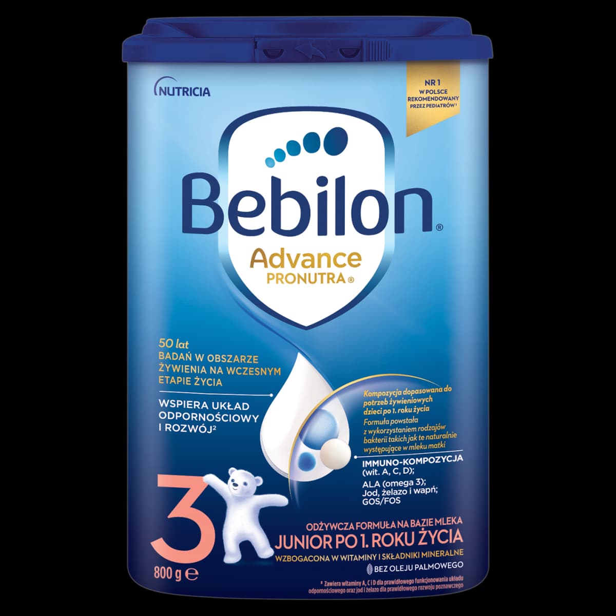 Bebilon 3 Advance Pronutra Junior Odżywcza formuła na bazie mleka po 1. roku życia 800 g
