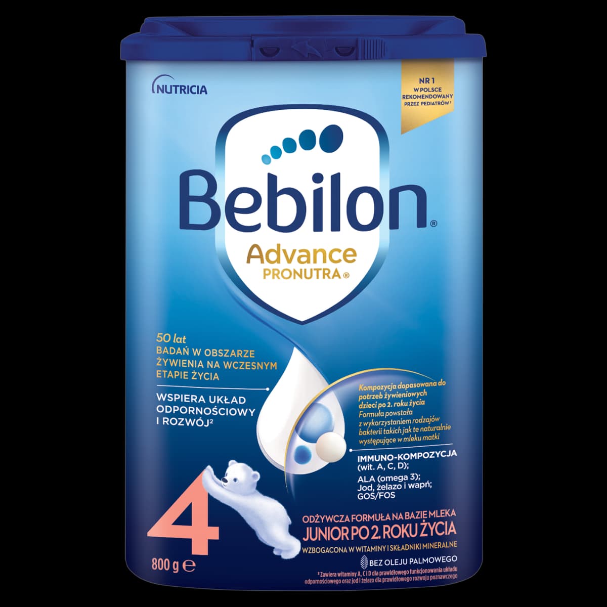 Bebilon 4 Advance Pronutra Junior Odżywcza formuła na bazie mleka po 2. roku życia 800 g