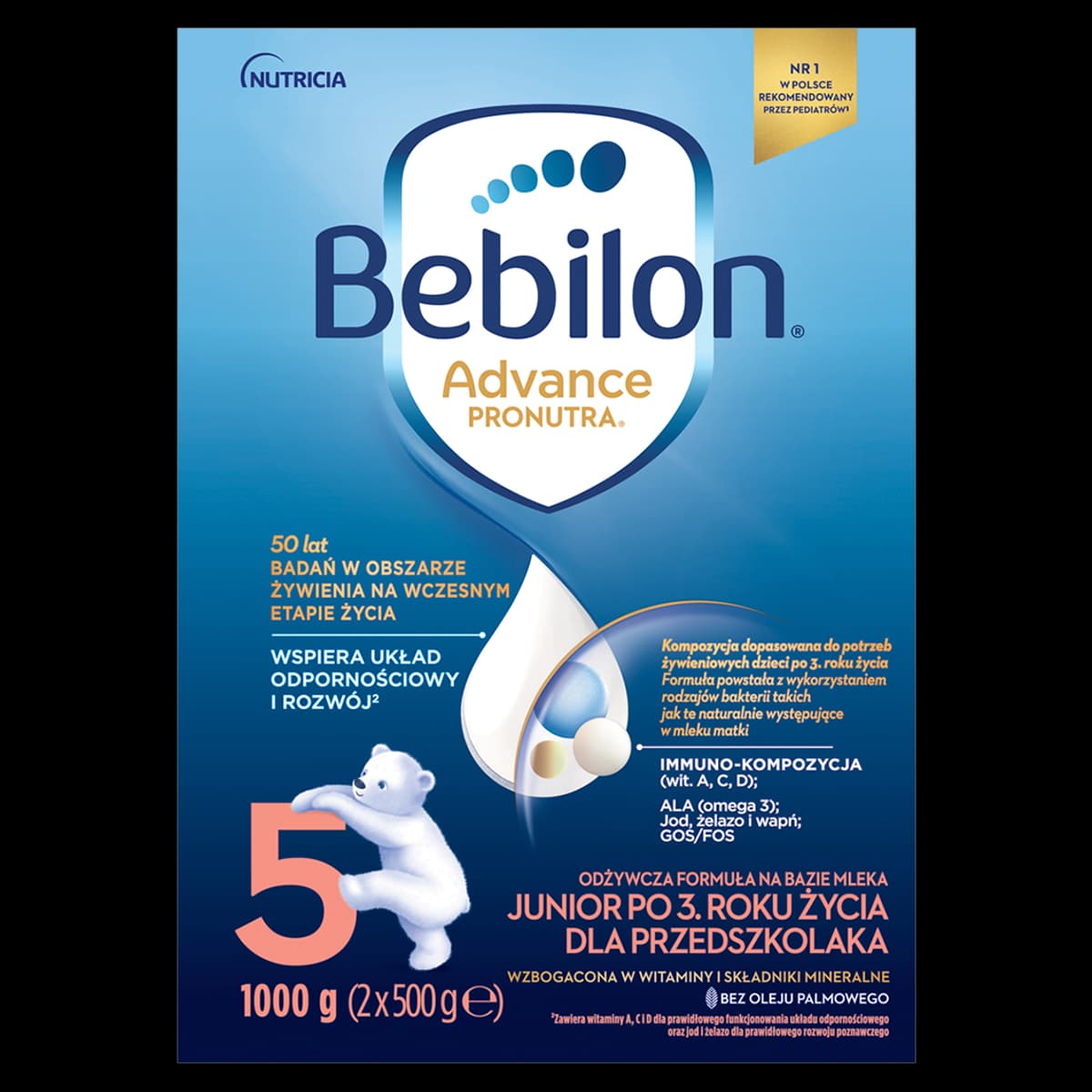 Bebilon 5 Advance Pronutra Junior Formuła na bazie mleka dla przedszkolaka 1000 g (2 x 500 g)