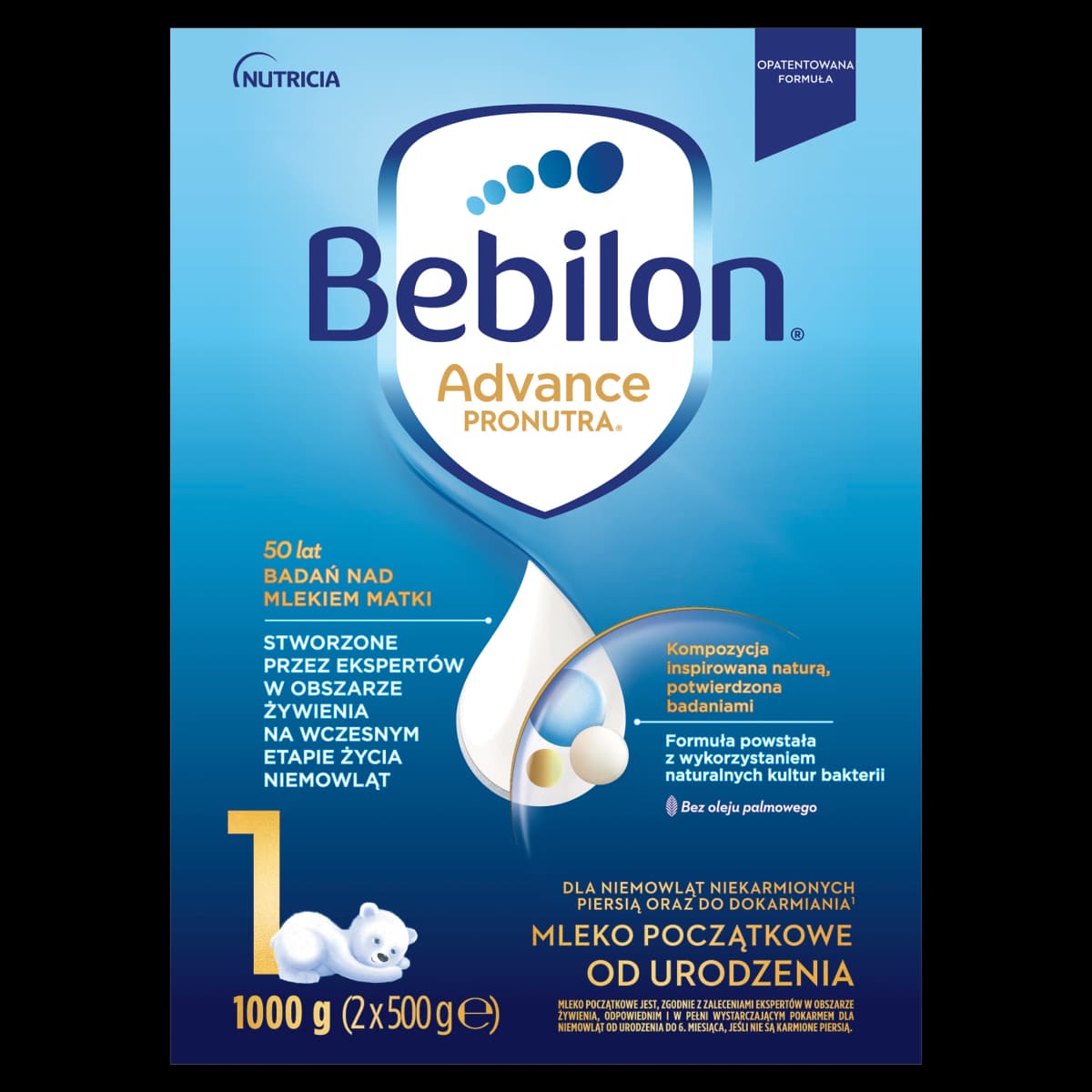 Bebilon 1 Advance Pronutra Mleko początkowe od urodzenia 1000 g (2 x 500 g)