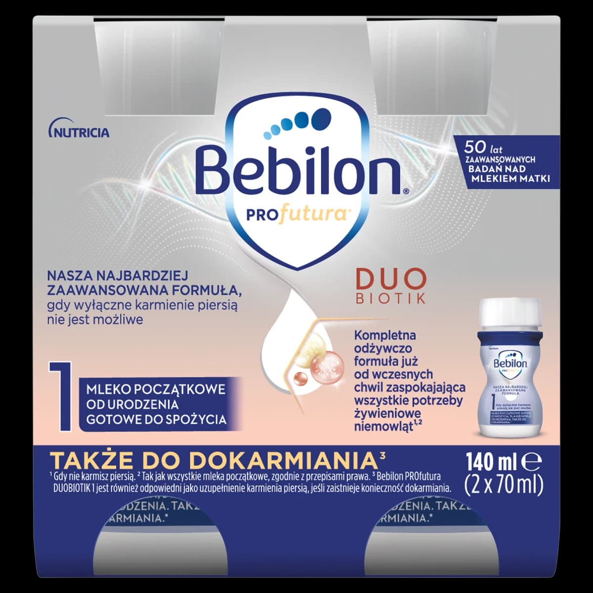 Bebilon Profutura Duobiotik 1 Mleko początkowe od urodzenia 140 ml (2 x 70 ml)