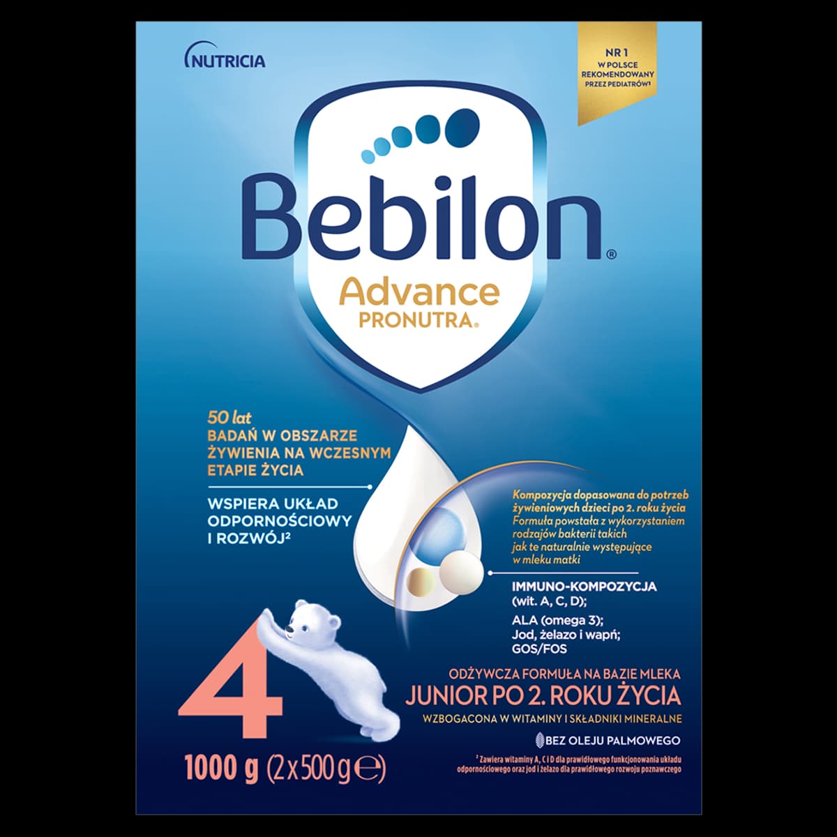 Bebilon 4 Advance Pronutra Junior Formuła na bazie mleka po 2. roku życia 1000 g (2 x 500 g)