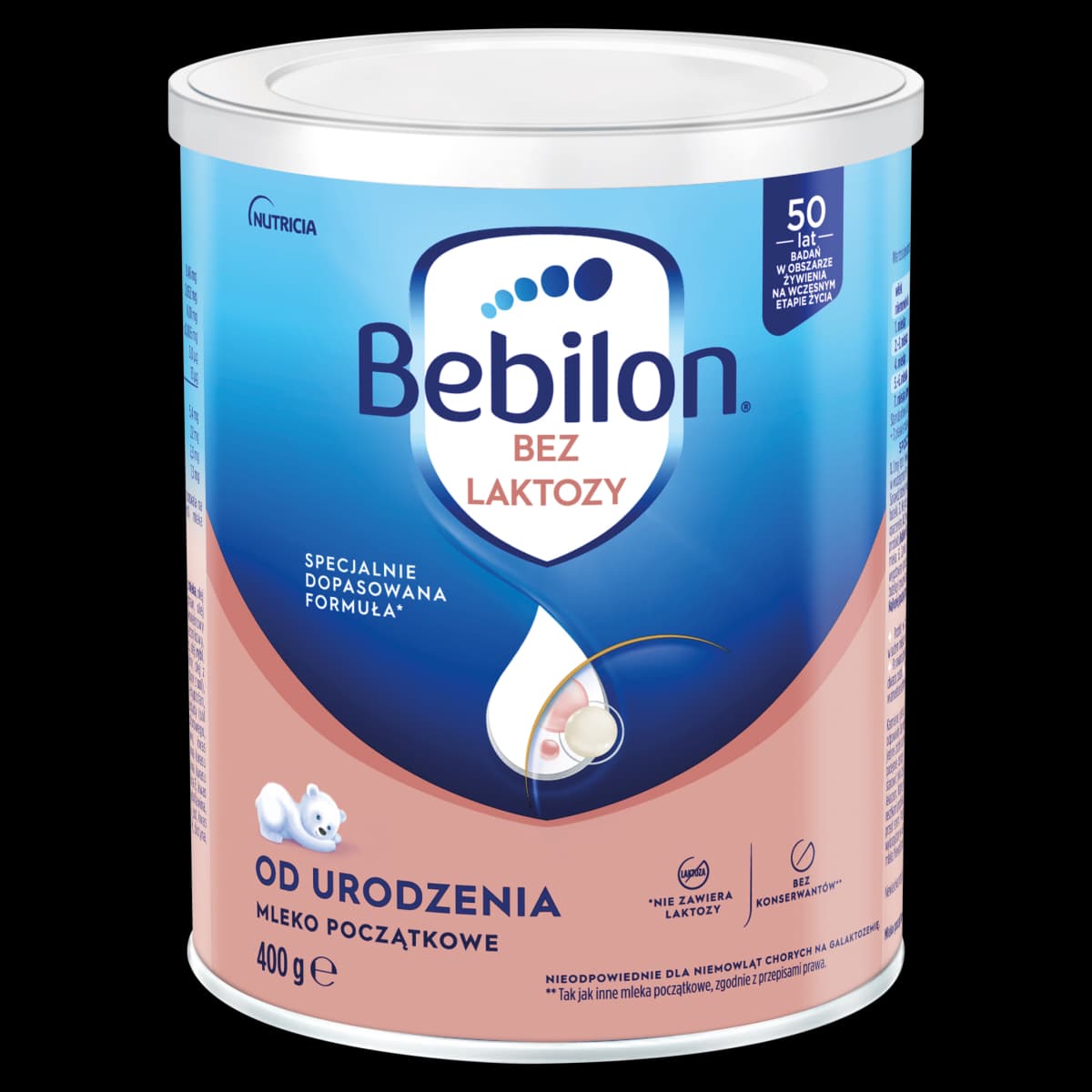 Bebilon Bez laktozy Mleko początkowe od urodzenia 400 g