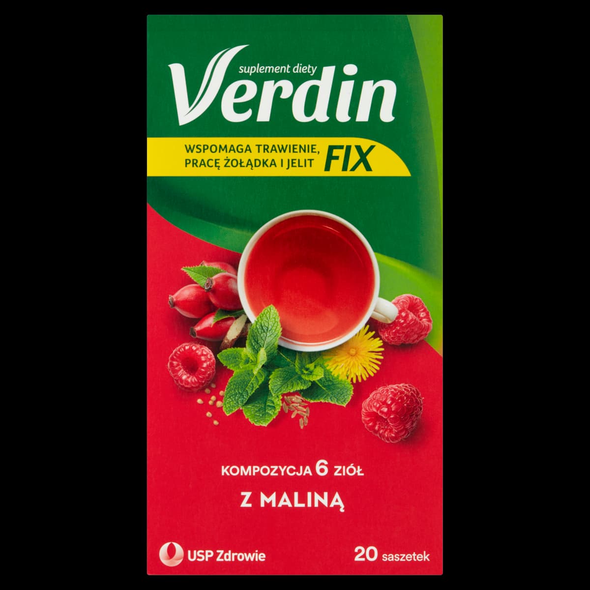 Verdin Fix z maliną susz 20 saszetek