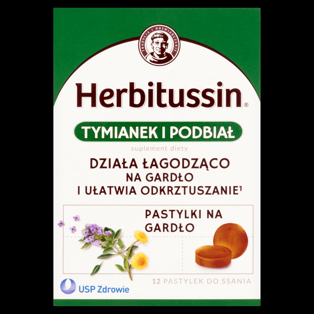 Herbitussin Tymianek i Podbiał 12 pastylek