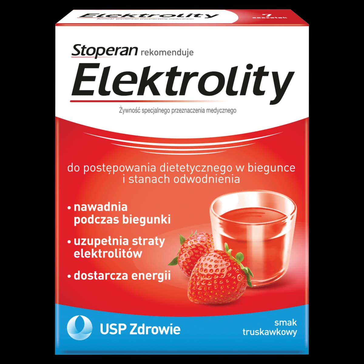 Elektrolity Stoperan smak truskawkowy 7 saszetek