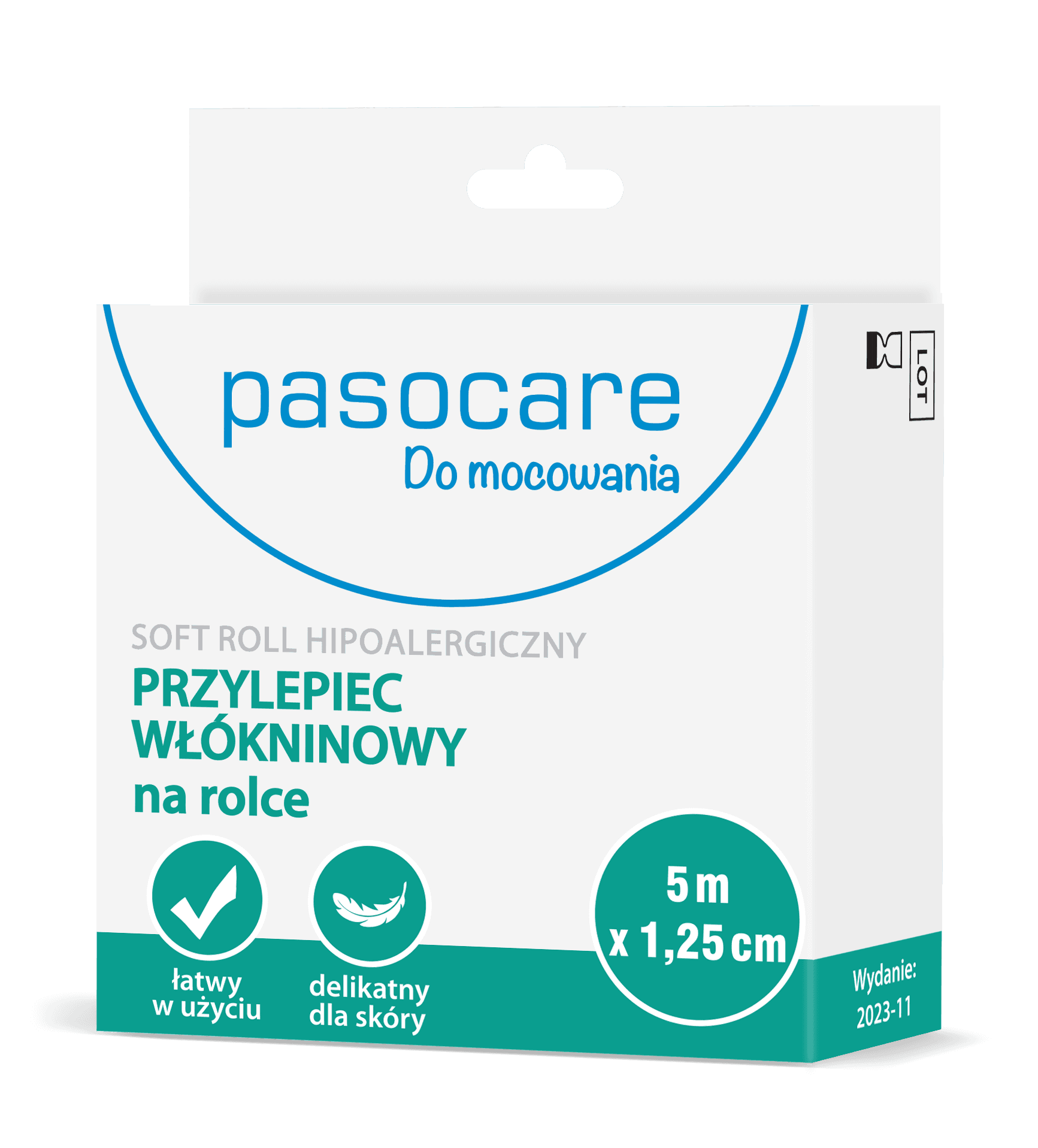 Pasocare soft roll hipoalergiczny przylepiec włókninowy na rolce 5 m x 1,25 cm