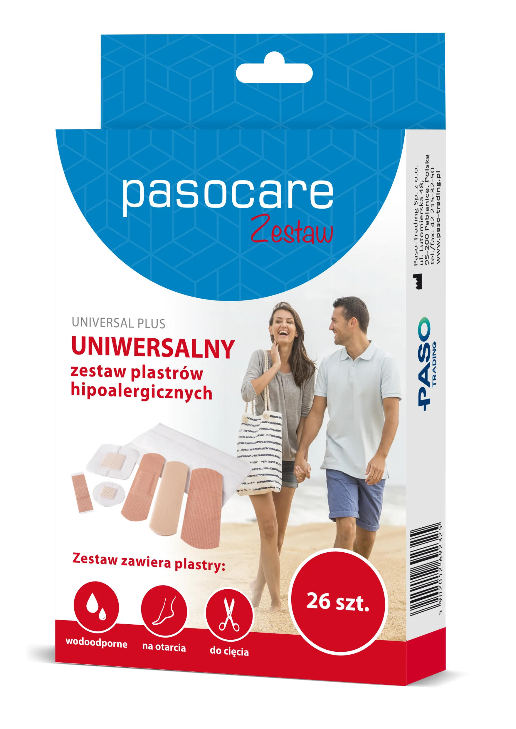 Pasocare Universal Plus uniwersalny zestaw plastrów hipoalergicznych 26 szt.