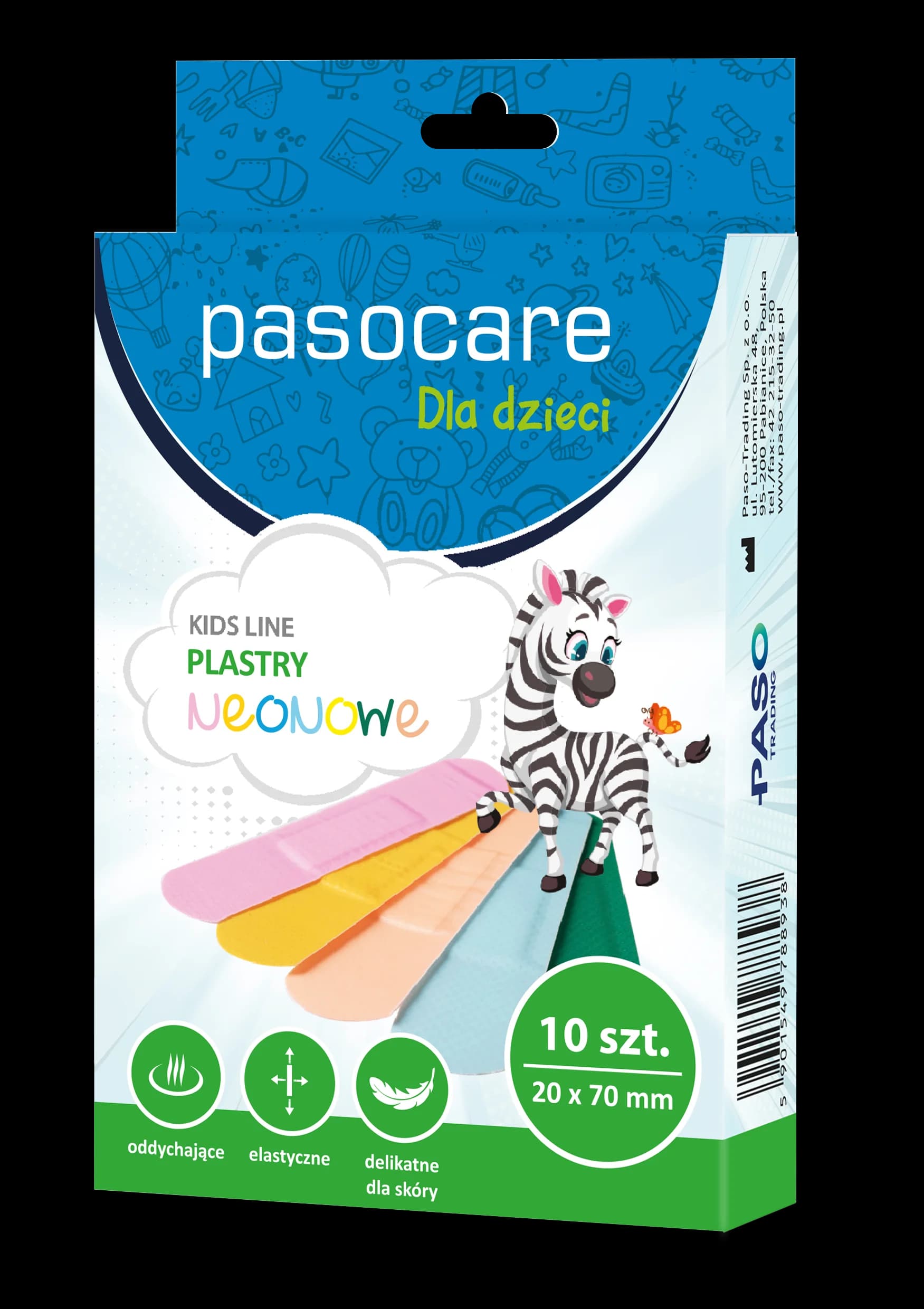 Plastry NEONOWE Kids Line Pasocare 20 x 70 mm, 10 szt.