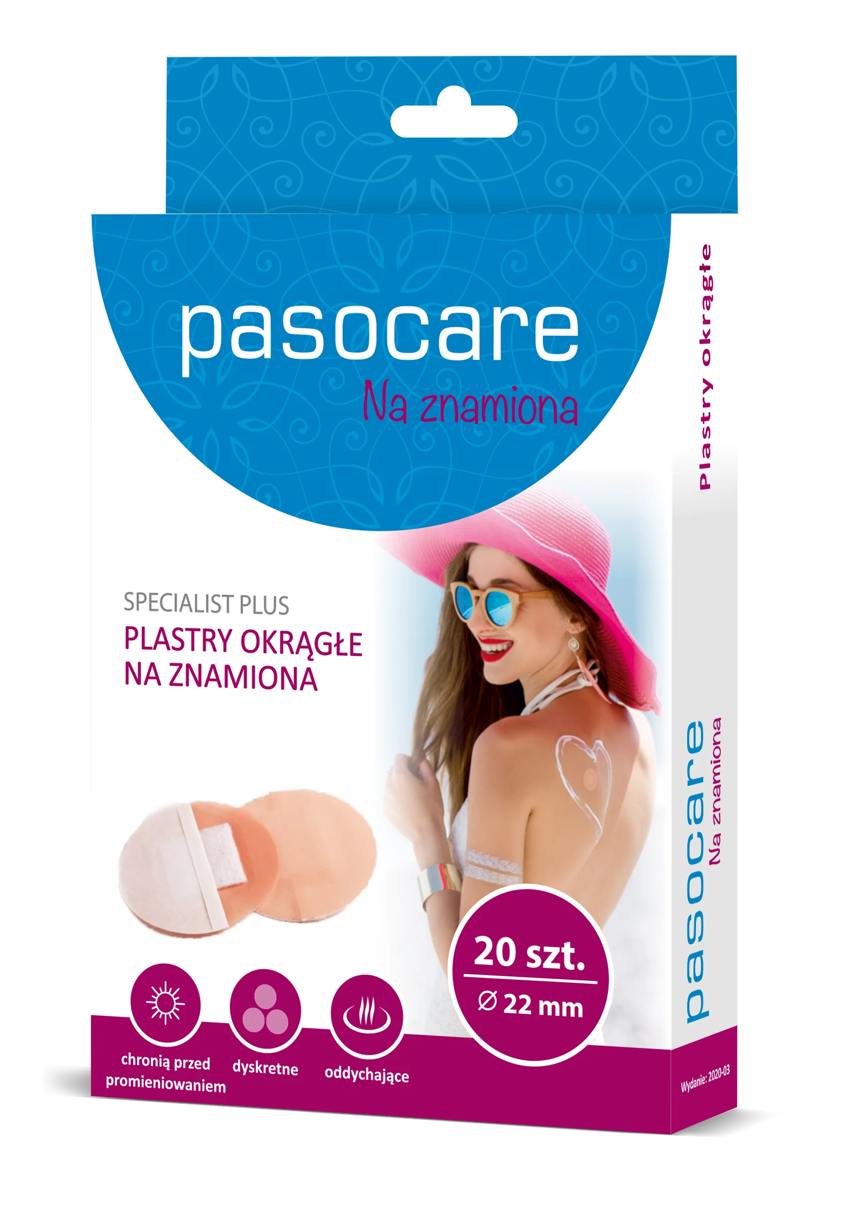 Pasocare Specialist Plus plastry okrągłe na znamiona 20 szt.