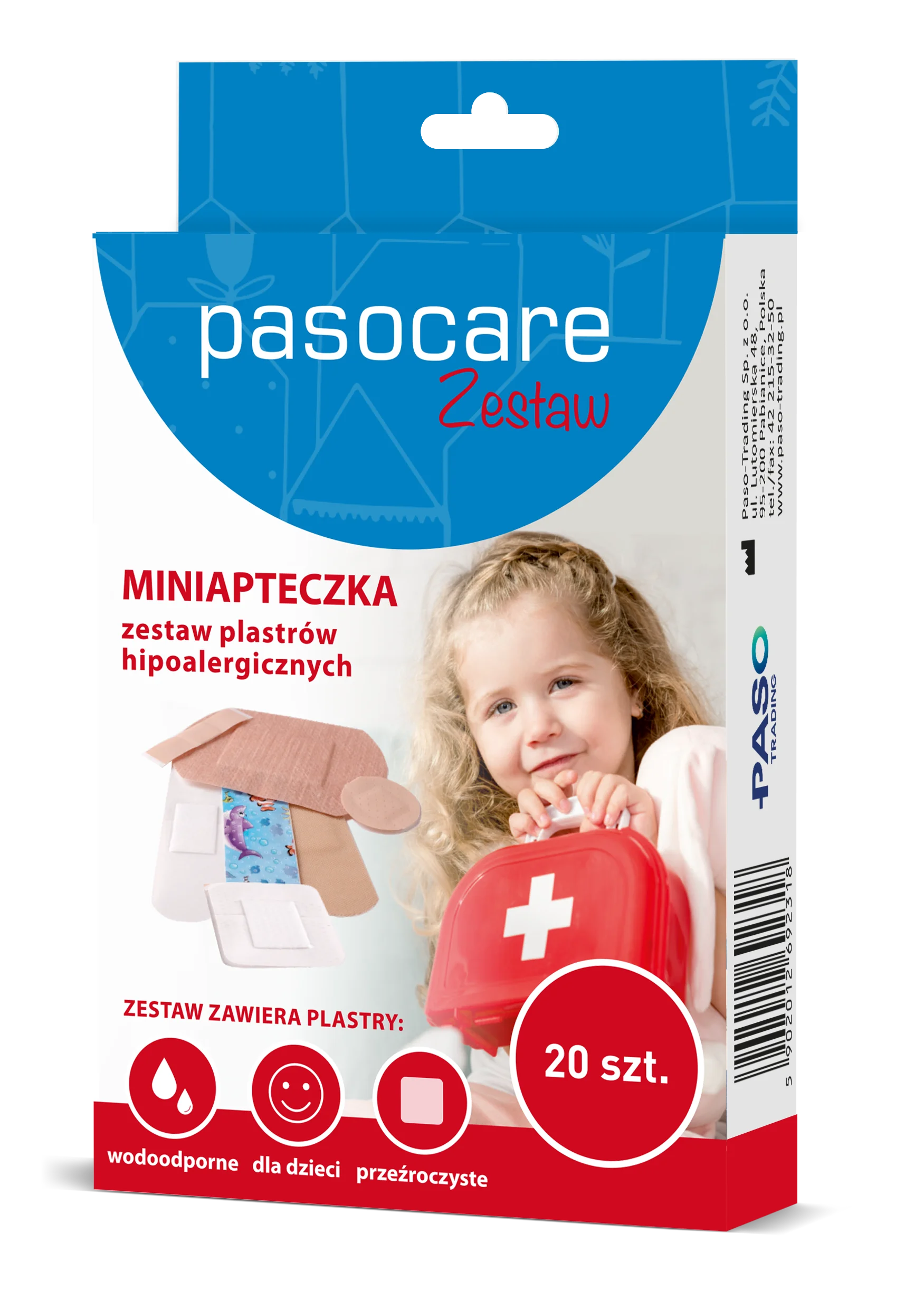 Pasocare miniapteczka zestaw plastrów hipoalergicznych 20 szt.