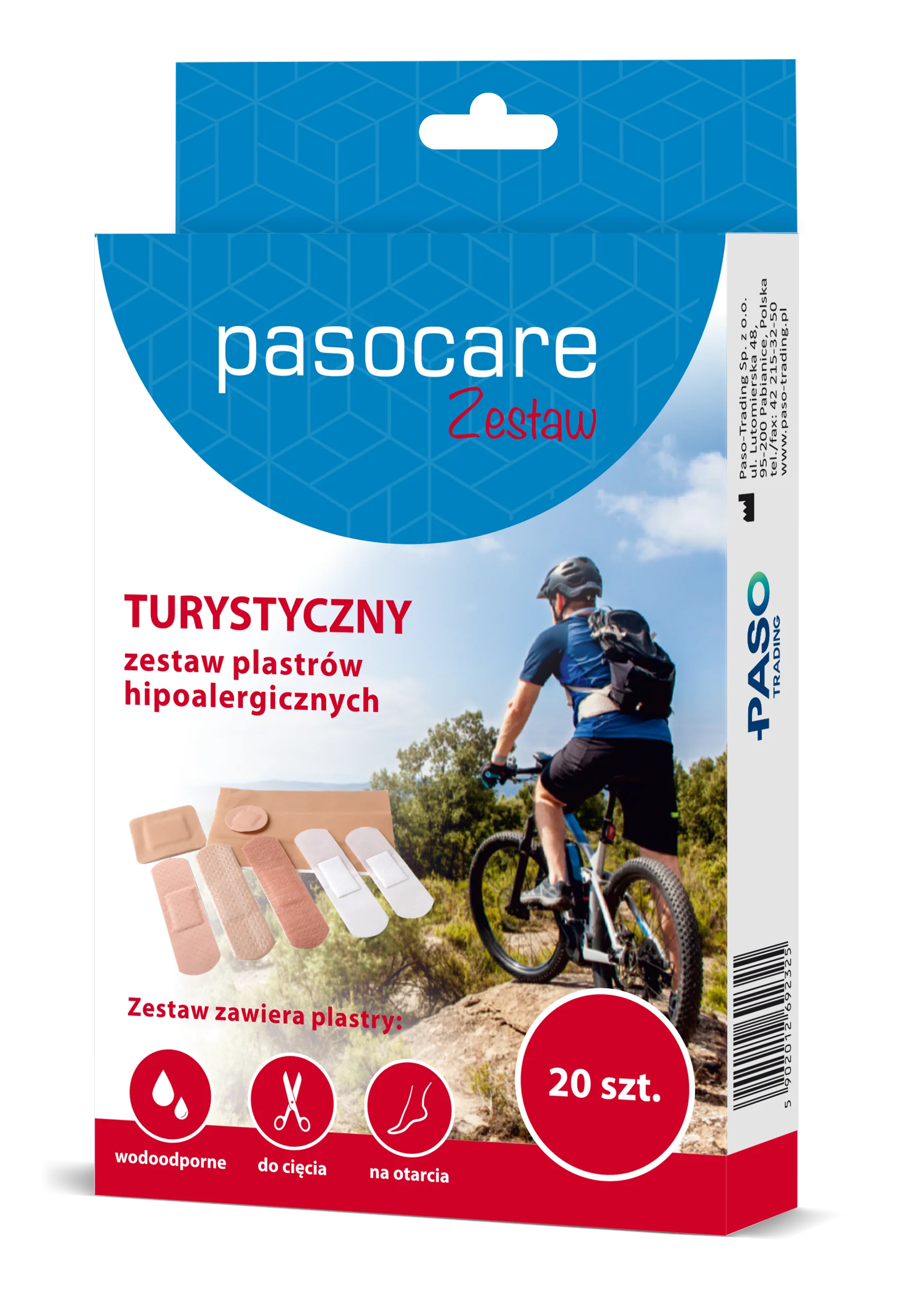 Pasocare turystyczny zestaw plastrów hipoalergicznych 20 szt.