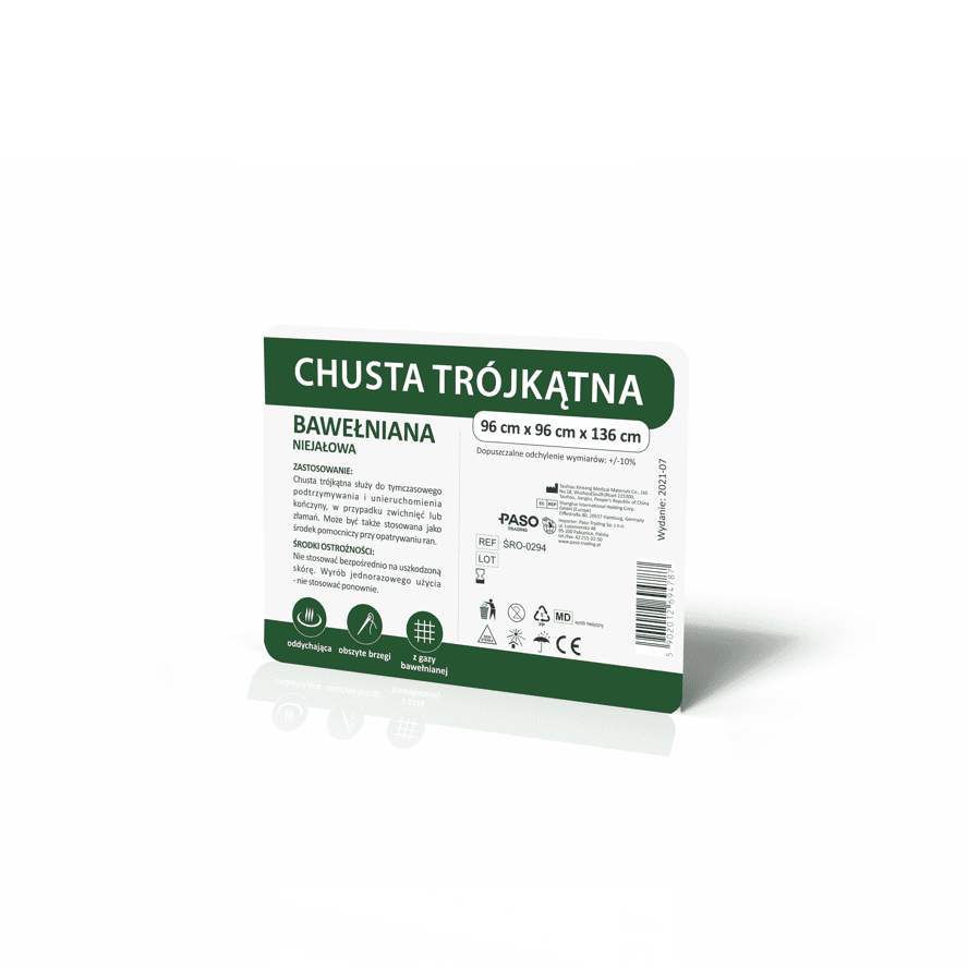 Chusta trójkątna bawełniana 96 x 96 x 136 cm
