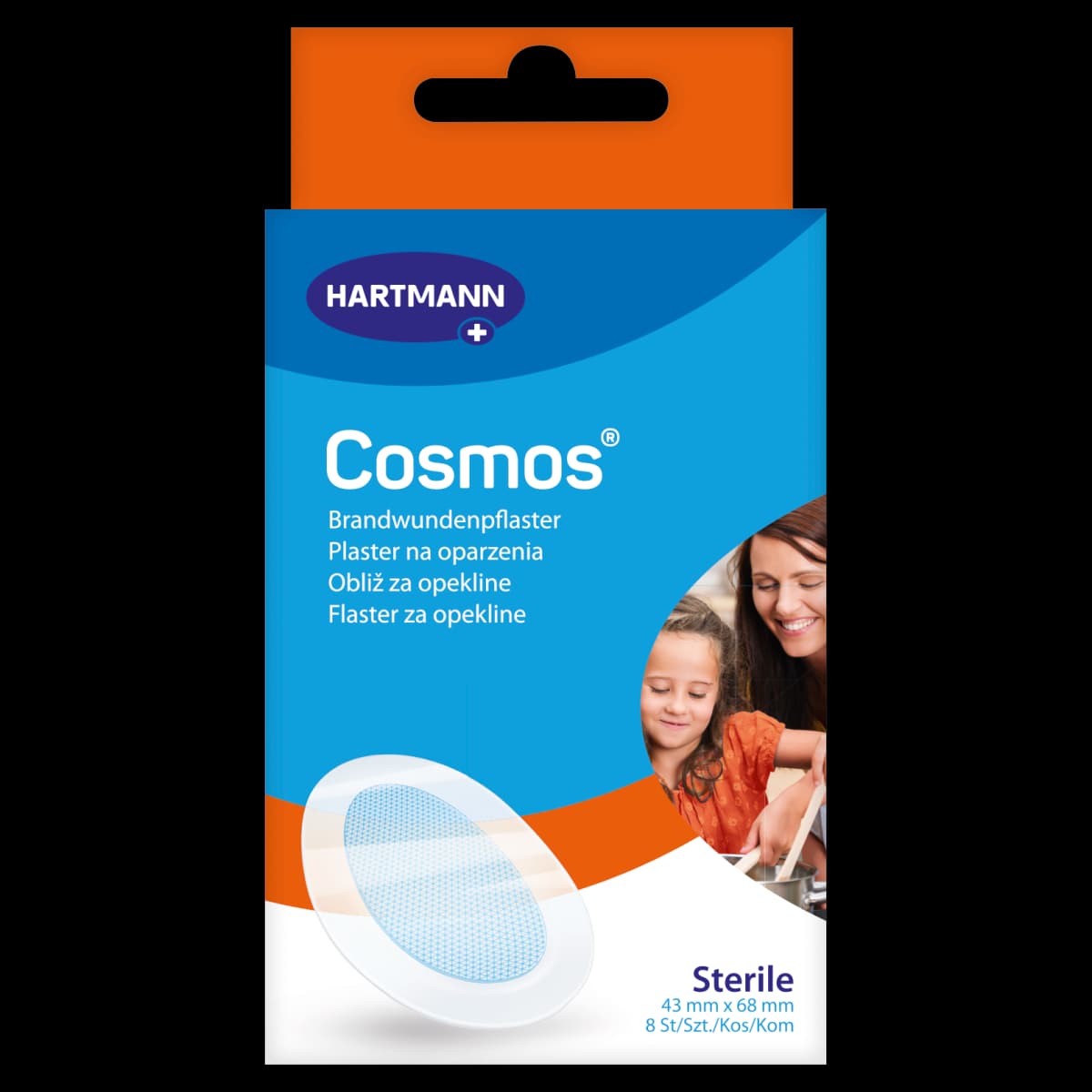 Cosmos Plaster na oparzenia 43 mm x 68 mm 8 sztuk