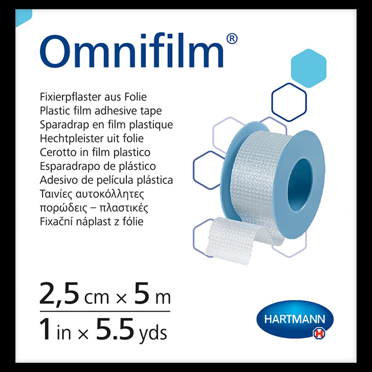 Omnifilm Przylepiec mocujący z folii 2,5 cm x 5 m
