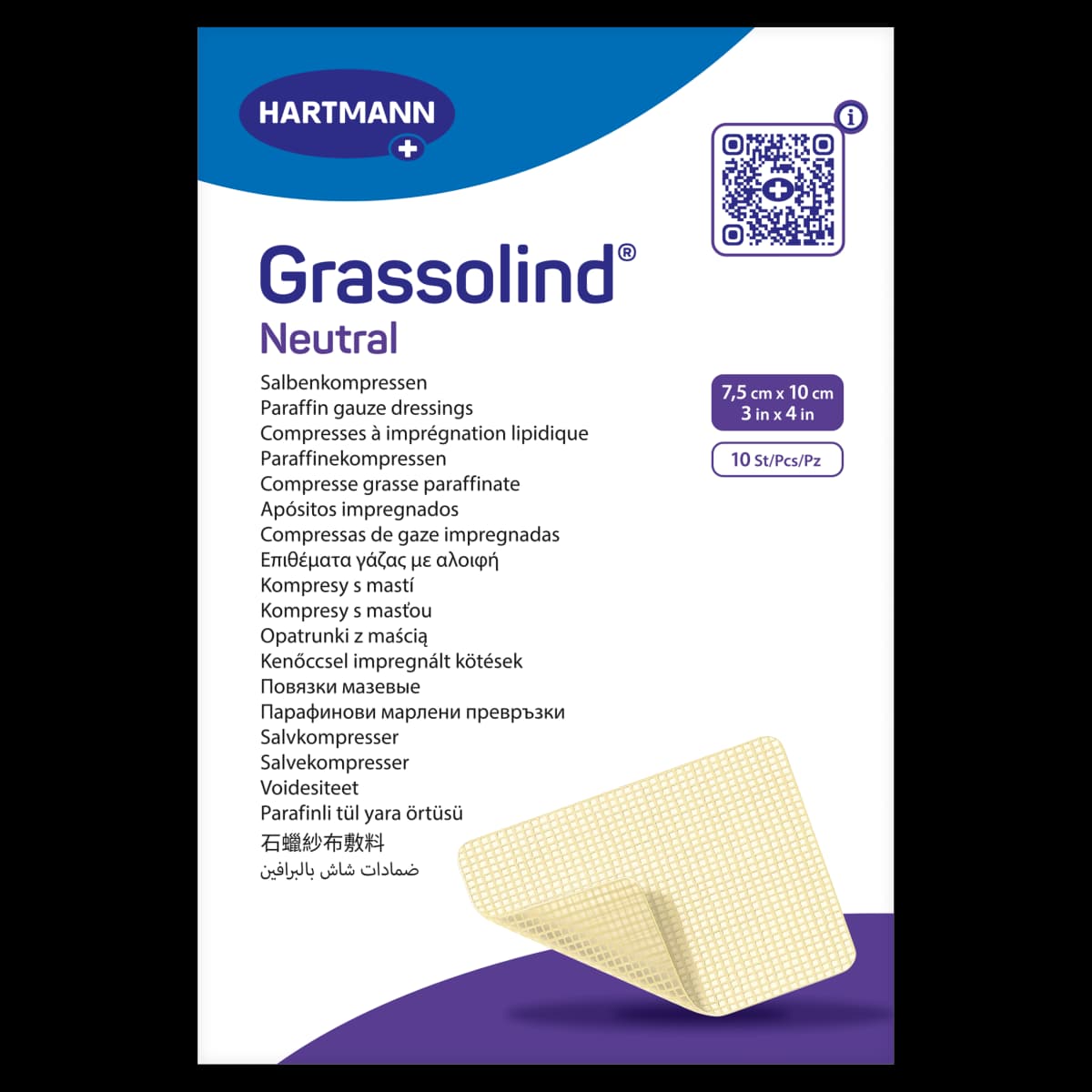Grassolind Neutral Opatrunki z maścią 7,5 cm x 10 cm 10 sztuk