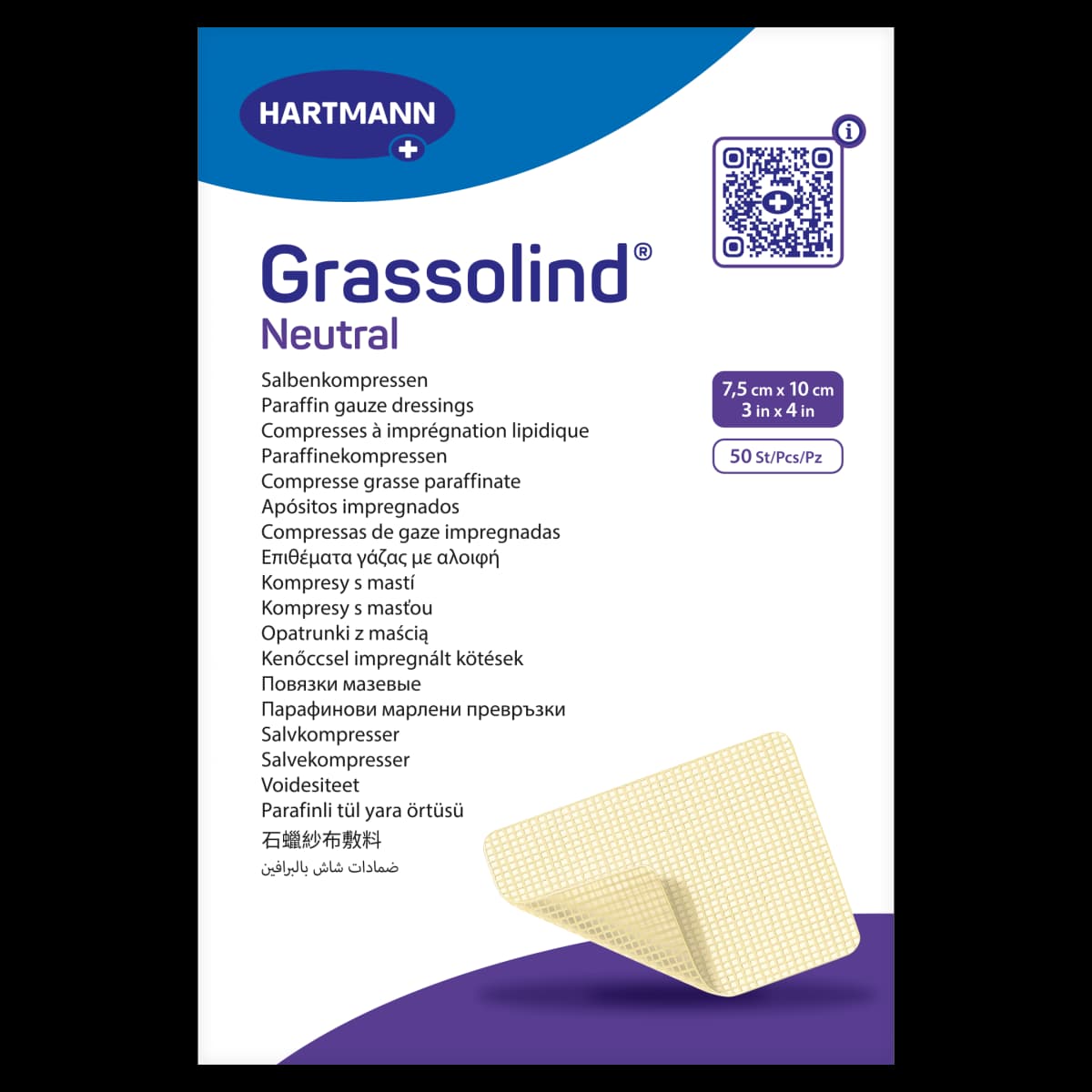 Grassolind Neutral Opatrunki z maścią 7,5 cm x 10 cm 50 sztuk