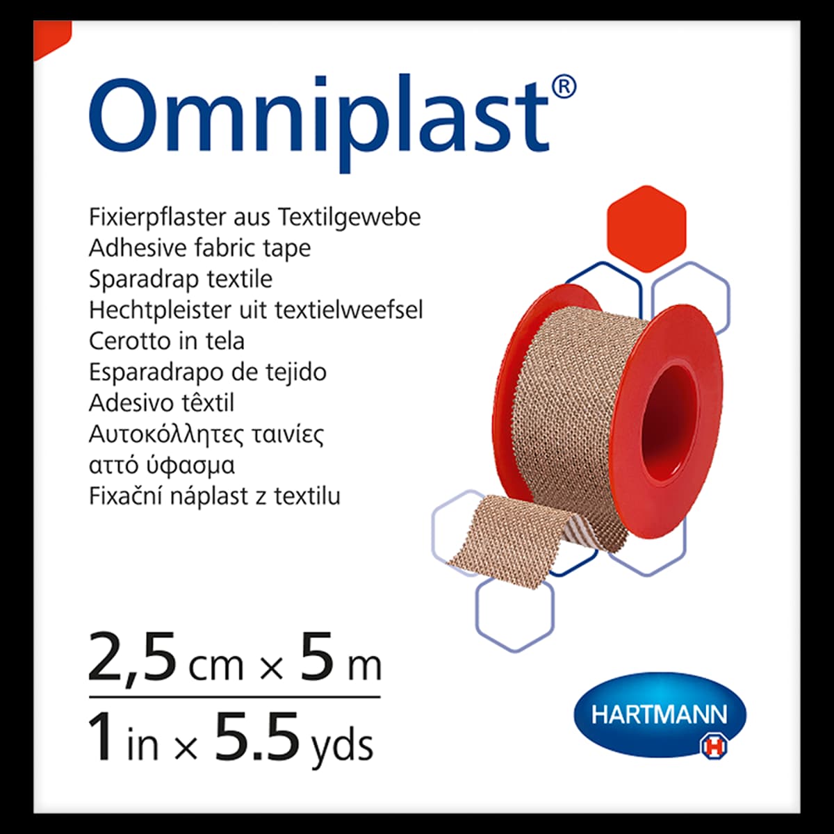 Omniplast Przylepiec mocujący z tkaniny wiskozowej 2,5 cm x 5 m