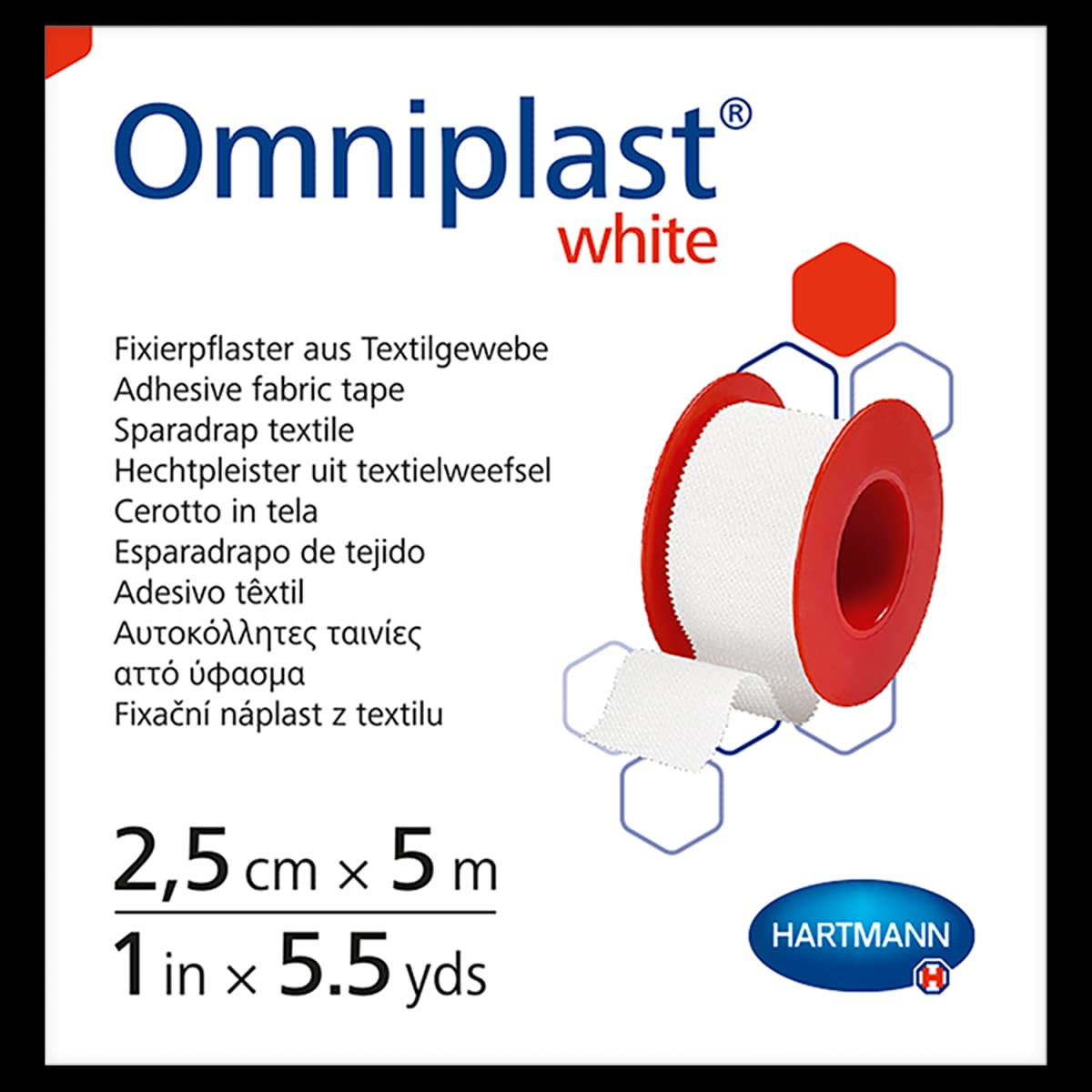 Omniplast White Przylepiec mocujący z tkaniny wiskozowej 2,5 cm x 5 m