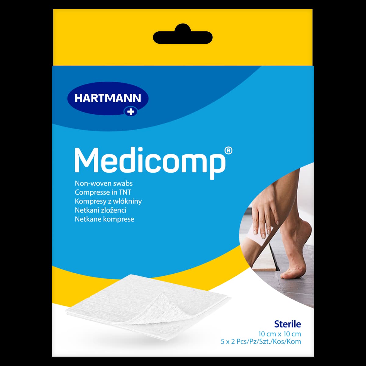 Medicomp Kompresy z włókniny 10 cm x 10 cm 5 x 2 sztuki