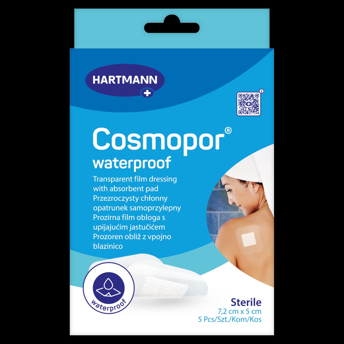 Cosmopor Waterproof Przezroczysty chłonny opatrunek samoprzylepny 7,2 cm x 5 cm 5 sztuk