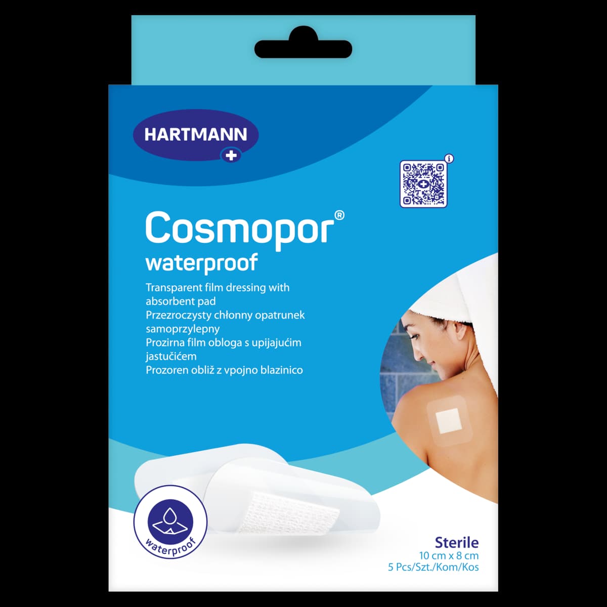 Cosmopor Waterproof Przezroczysty chłonny opatrunek samoprzylepny 10 cm x 8 cm 5 sztuk