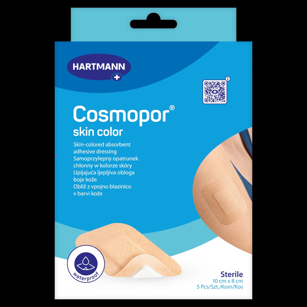 Cosmopor Samoprzylepny opatrunek chłonny w kolorze skóry 10 cm x 8 cm 5 sztuk