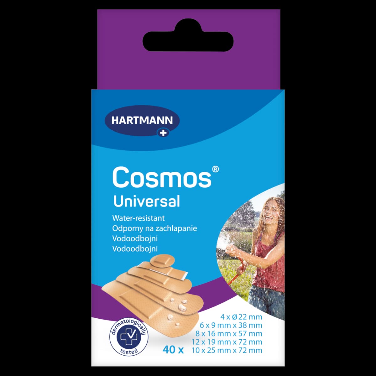 Cosmos Universal Plastry z odpornej na zachlapanie i brud folii 40 sztuk