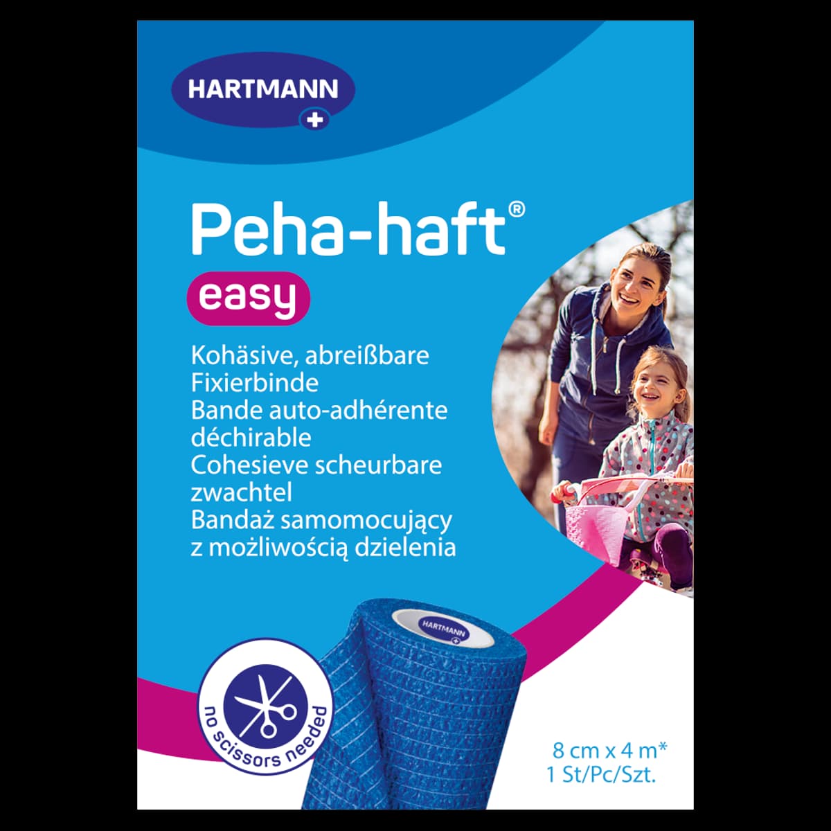 Peha-Haft Easy Bandaż niebieski 8 cm x 4 m 1 szt.