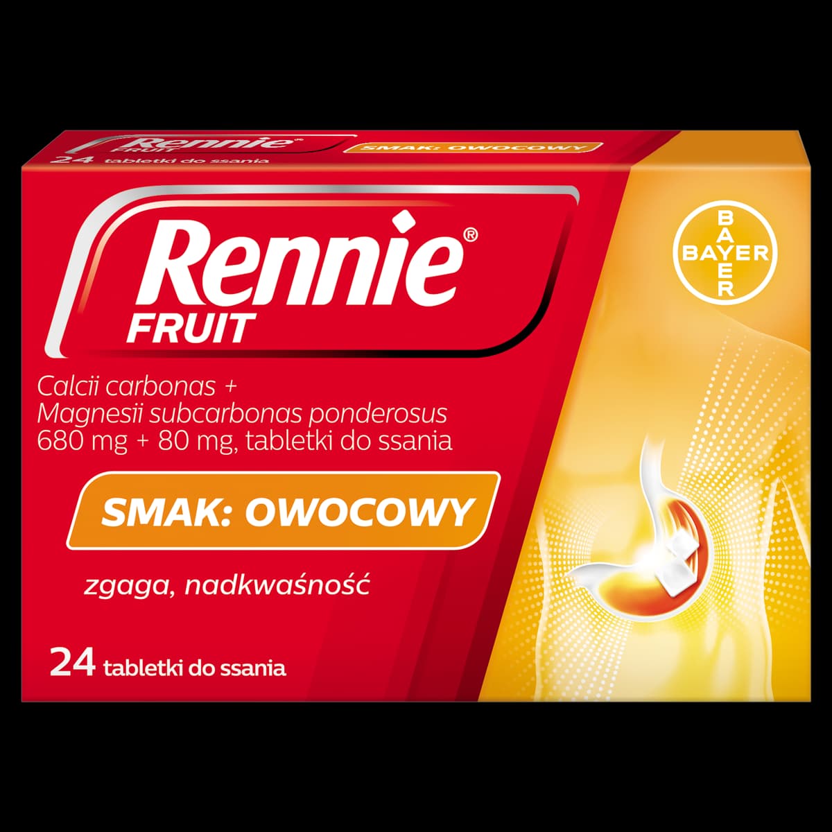 Rennie Fruit 24 tabletki