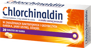 Chlorchinaldin o smaku czarnej porzeczki 20 tabletek