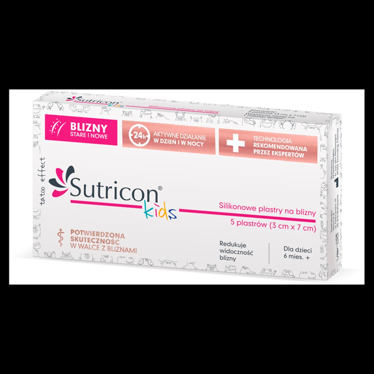 Sutricon Kids Silikonowe plastry na blizny 3 cm x 7 cm 5 sztuk